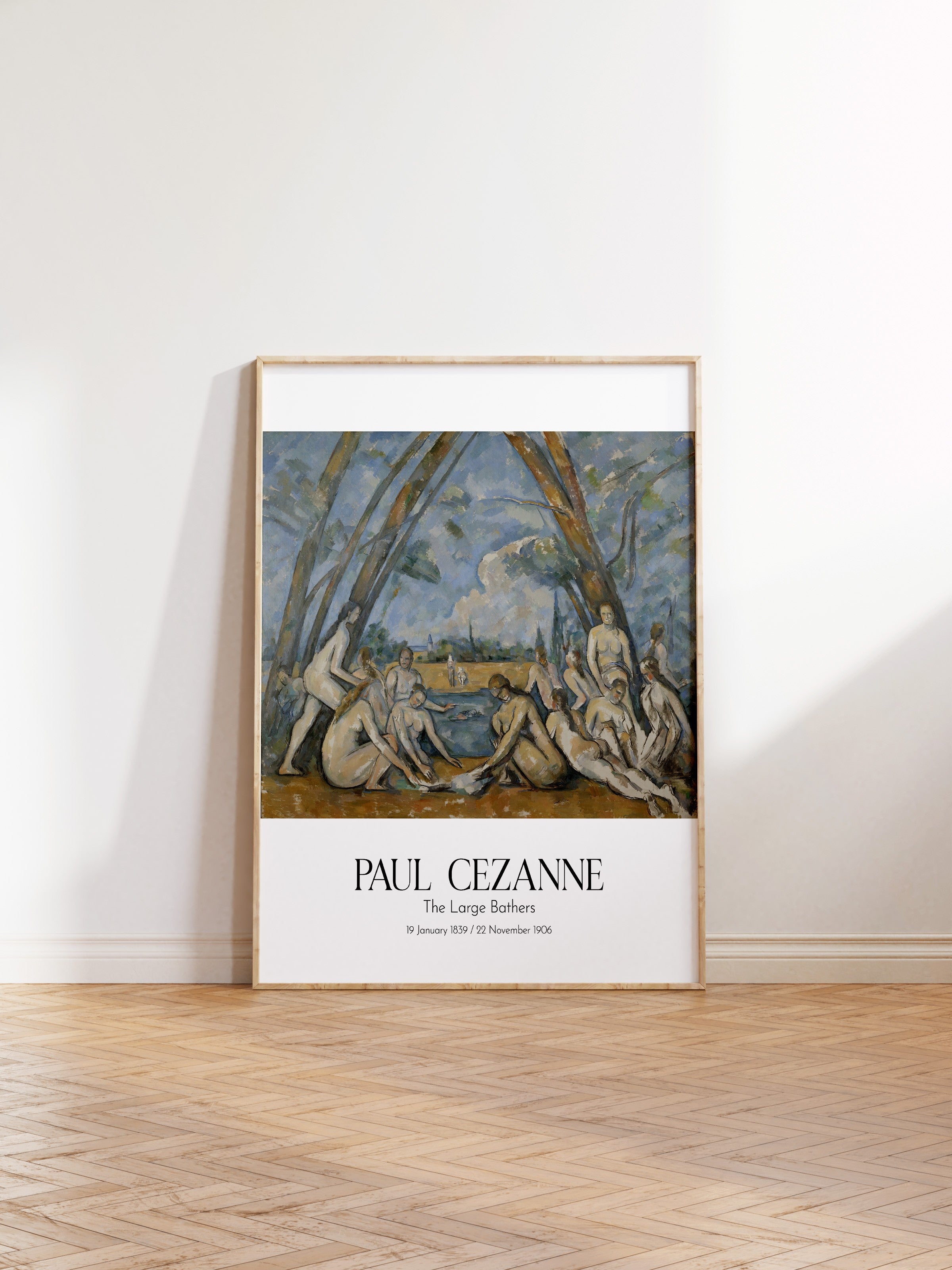 Paul Cezanne - The Large Bathers, Ahşap Çerçeveli Tablo, Sanat Serisi NO:110476
