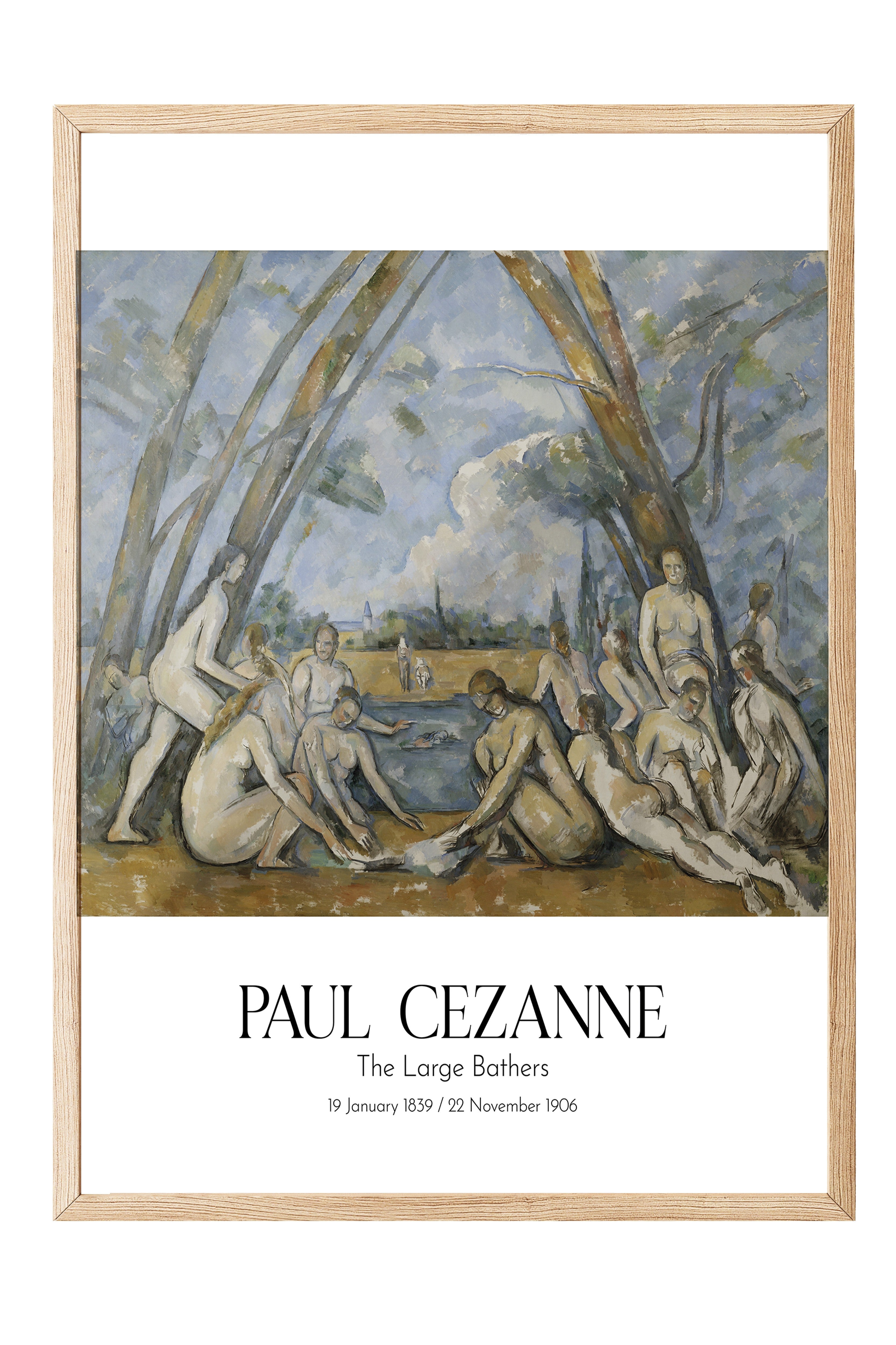 Paul Cezanne - The Large Bathers, Ahşap Çerçeveli Tablo, Sanat Serisi NO:110476