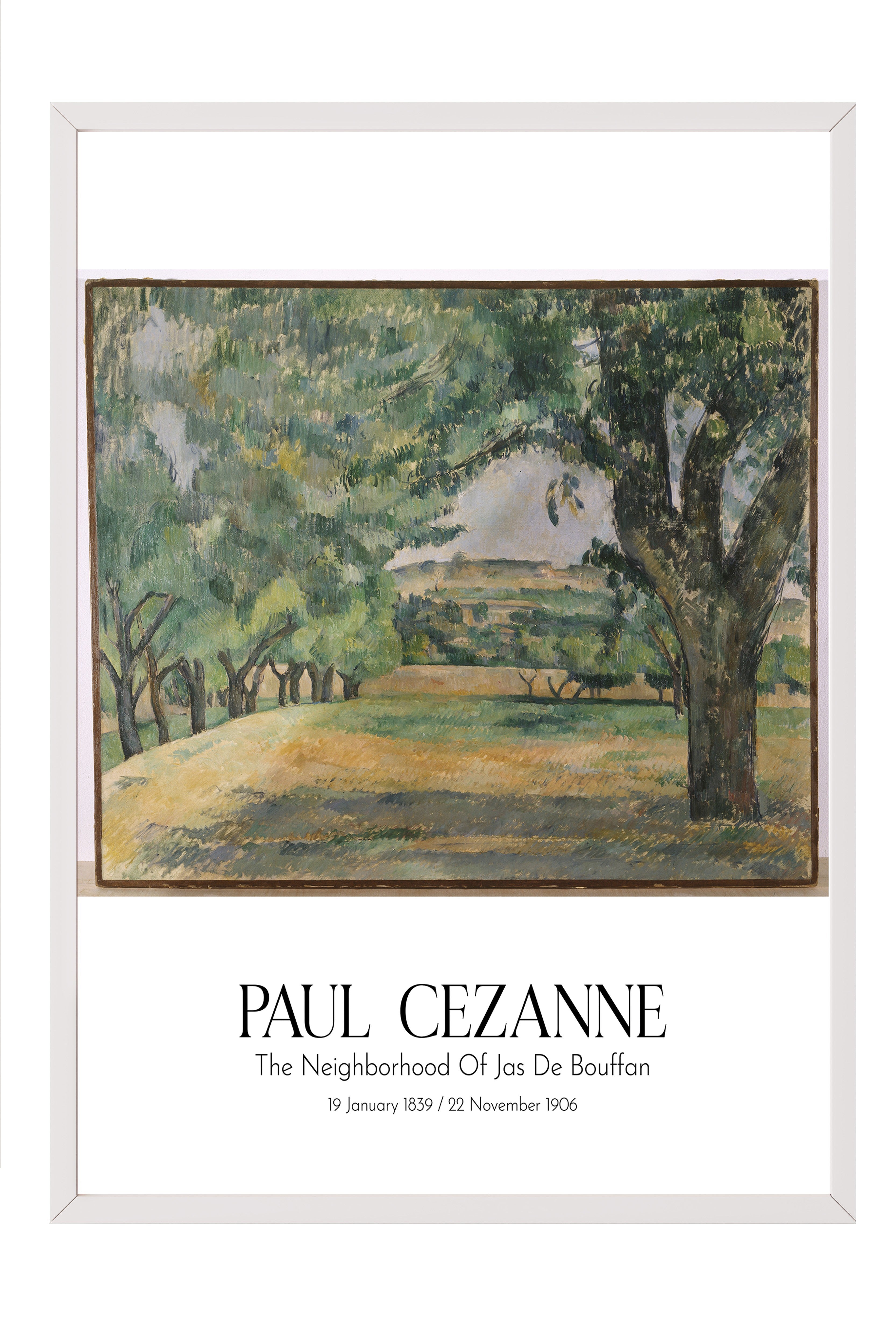 Paul Cezanne - The Neighborhood Of Jas De Bouffan, Beyaz Çerçeveli Tablo, Sanat Serisi NO:110477