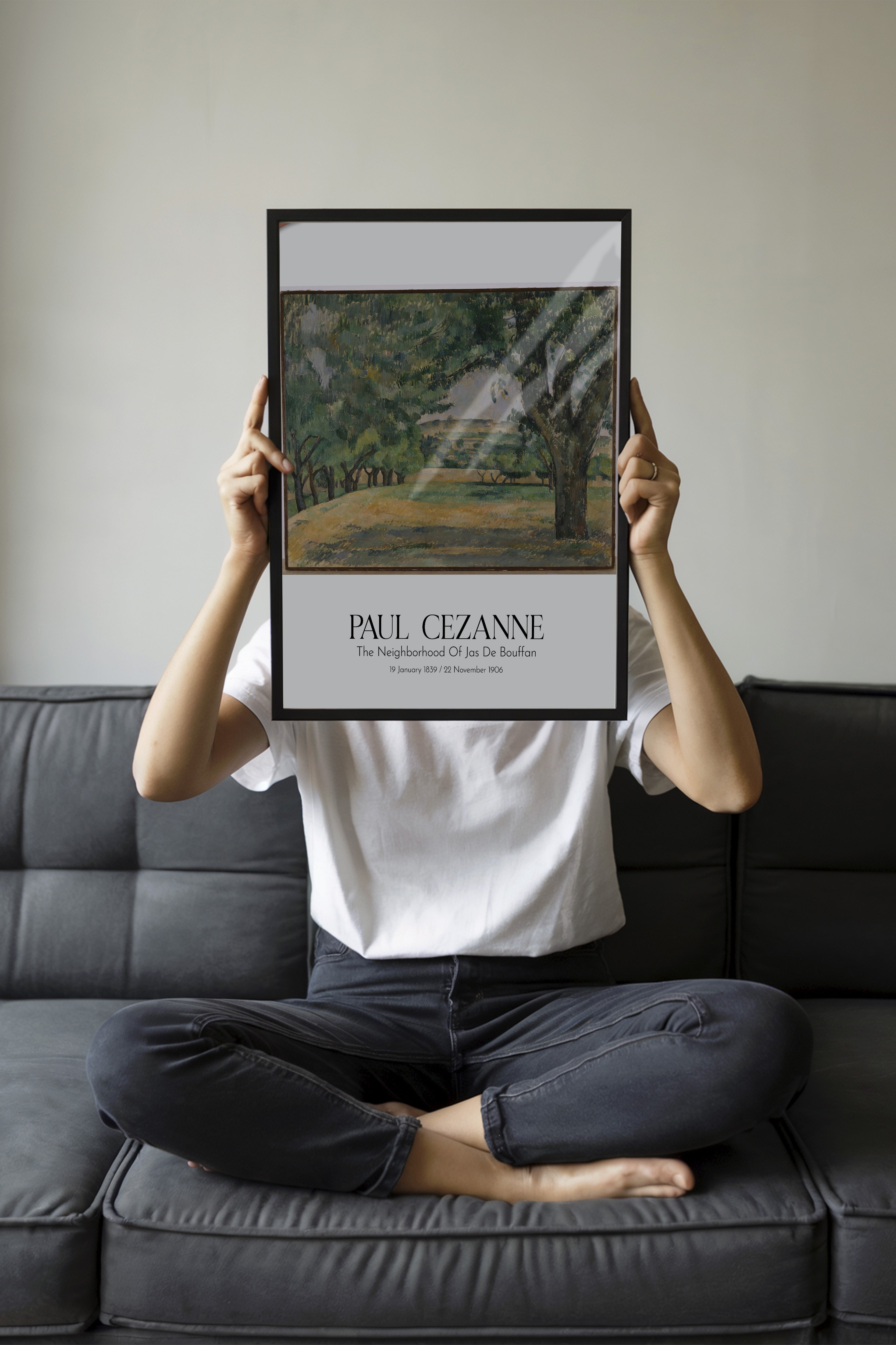 Paul Cezanne - The Neighborhood Of Jas De Bouffan, Siyah Çerçeveli Tablo, Sanat Serisi NO:110477