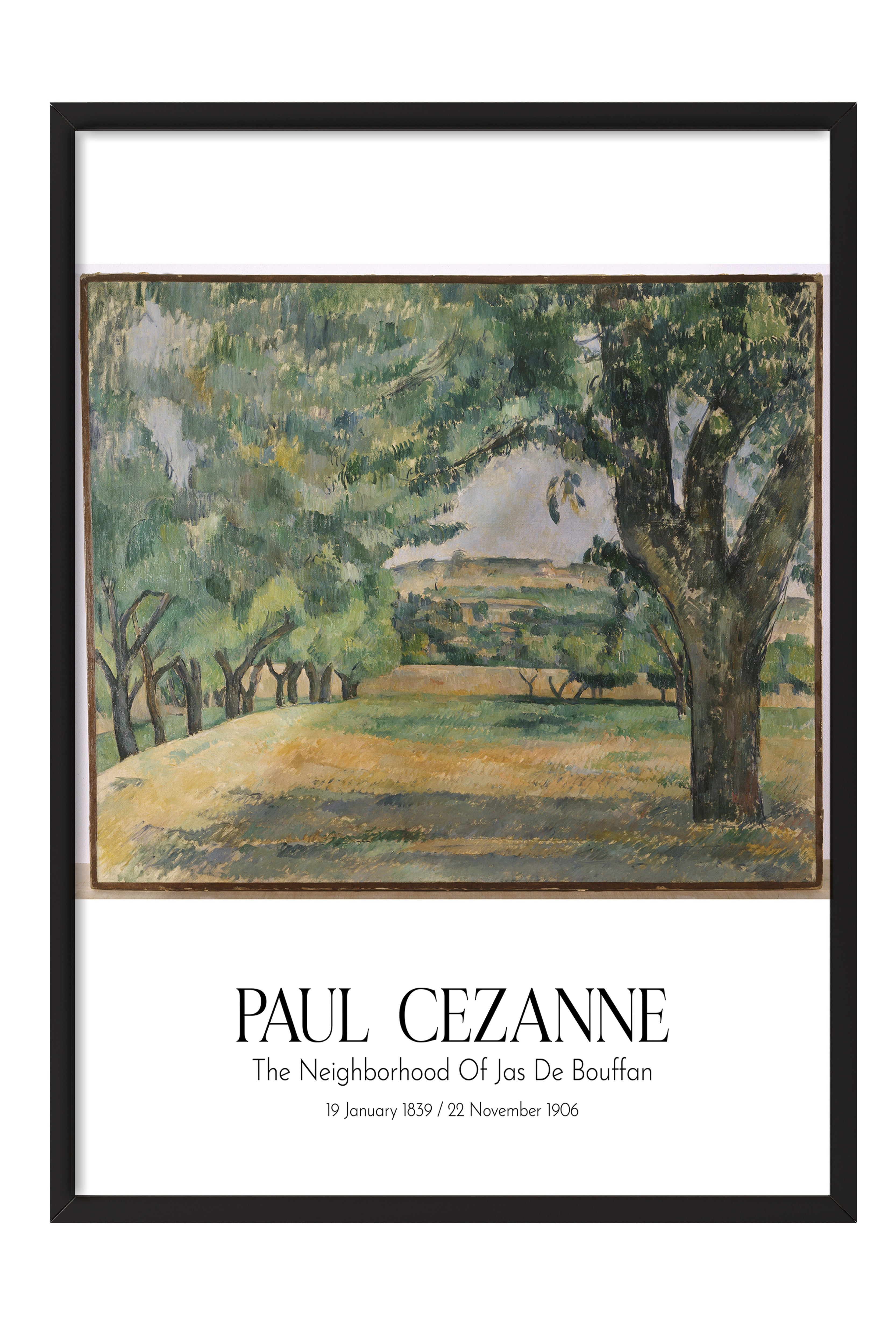Paul Cezanne - The Neighborhood Of Jas De Bouffan, Siyah Çerçeveli Tablo, Sanat Serisi NO:110477