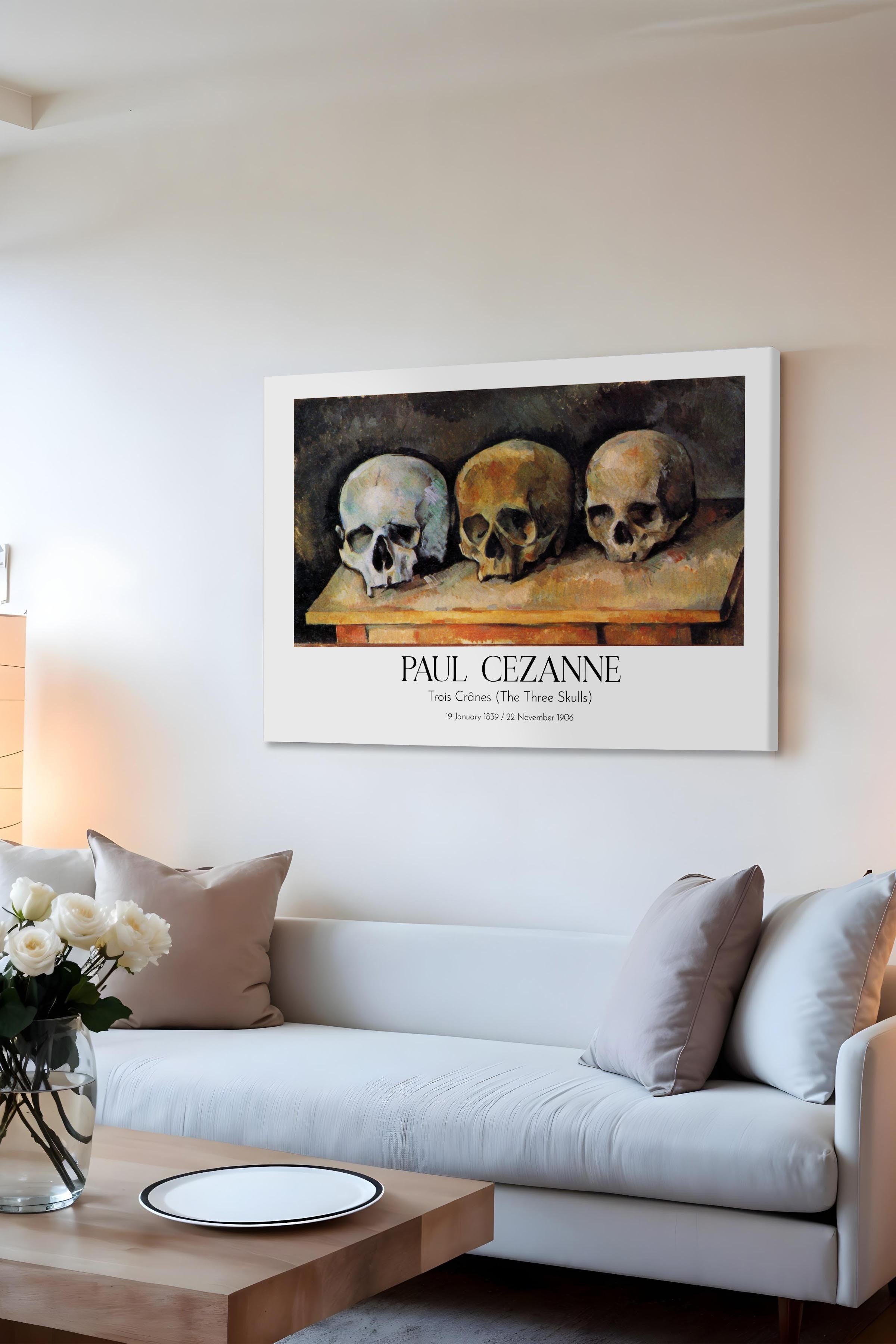 Paul Cezanne - Trois Crânes (The Three Skulls), Kanvas Tablo, Sanat Serisi NO:110496