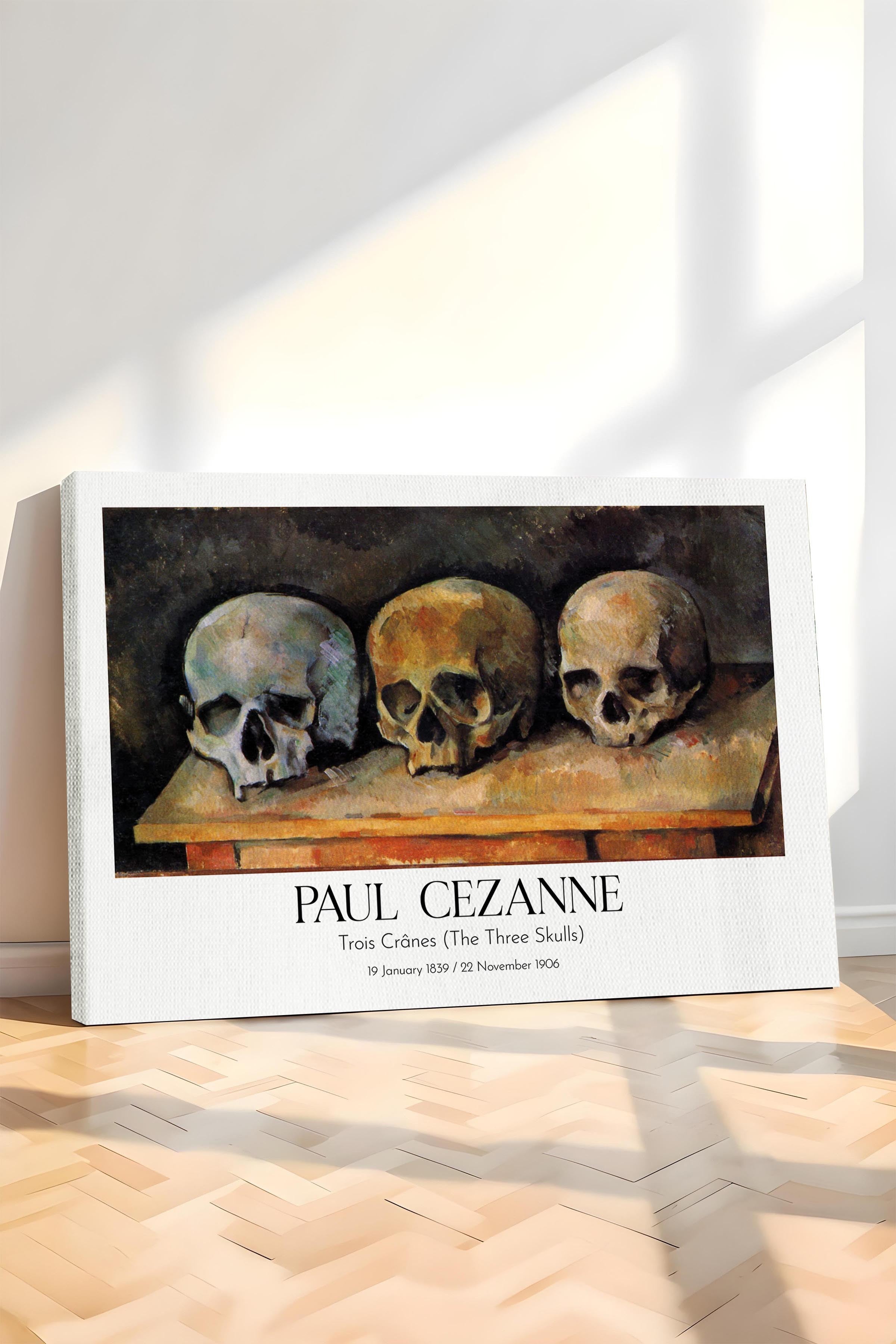 Paul Cezanne - Trois Crânes (The Three Skulls), Kanvas Tablo, Sanat Serisi NO:110496