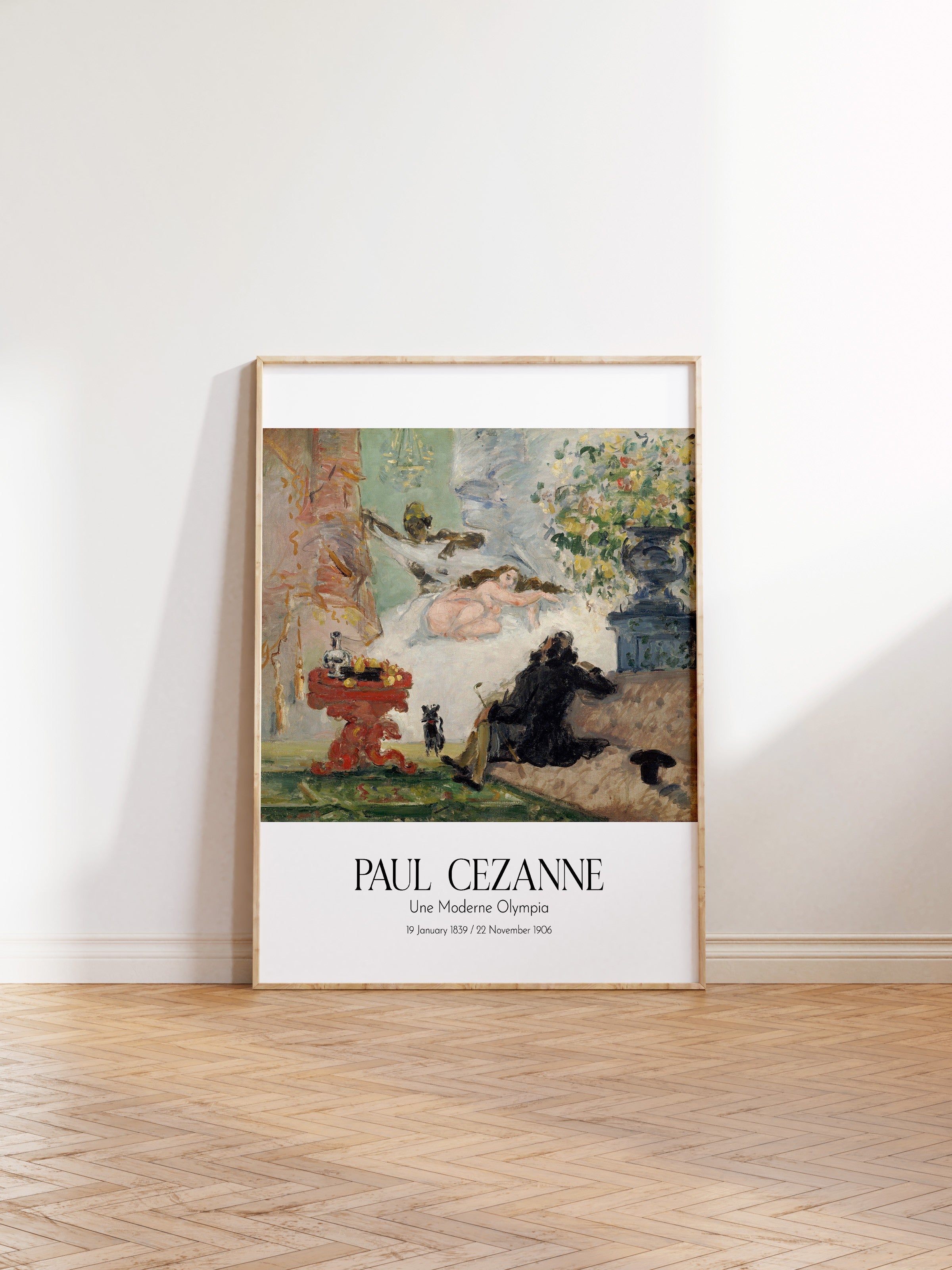 Paul Cezanne - Une Moderne Olympia, Ahşap Çerçeveli Tablo, Sanat Serisi NO:110487
