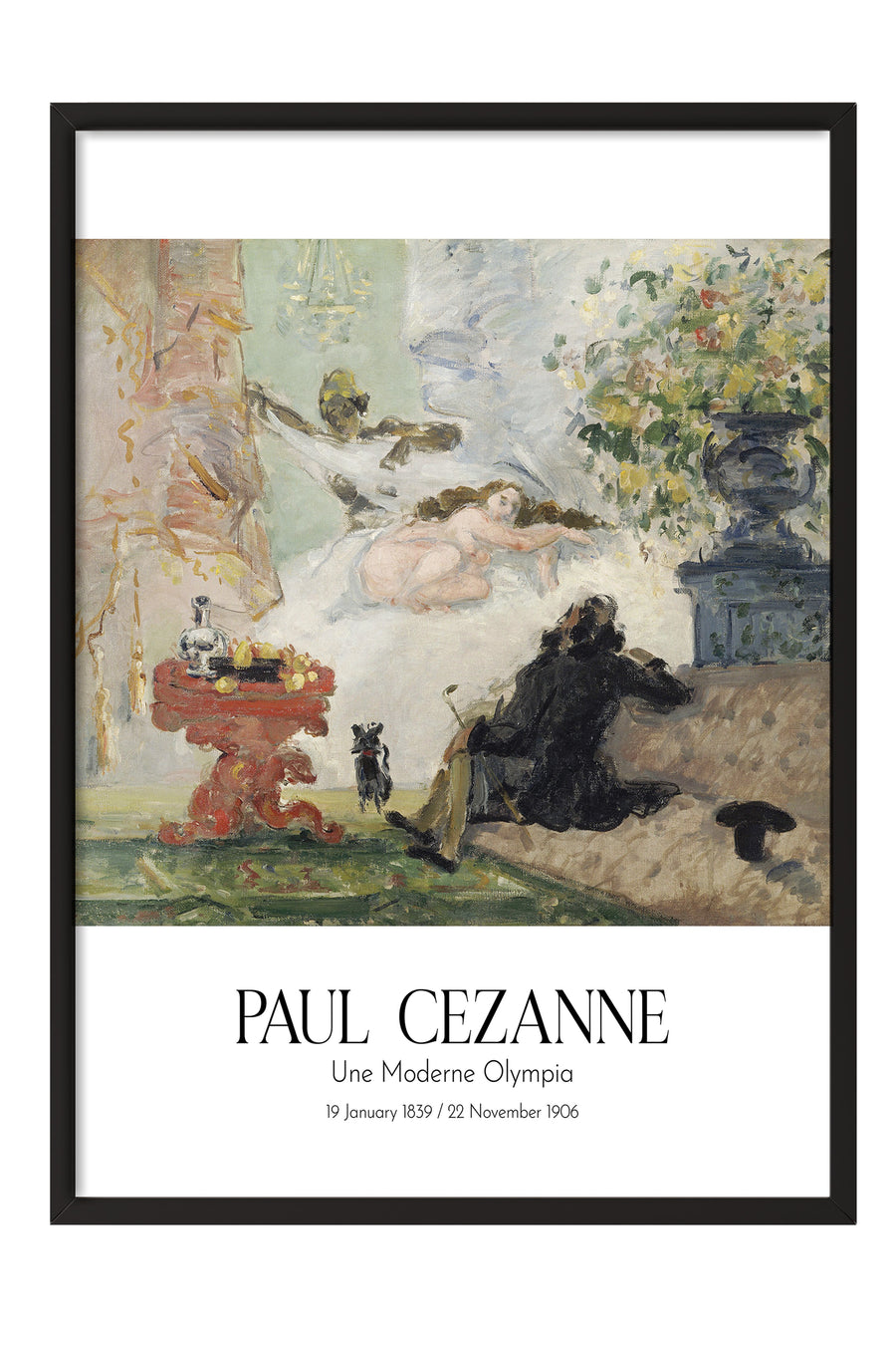 Paul Cezanne - Une Moderne Olympia, Siyah Çerçeveli Tablo, Sanat Serisi NO:110487
