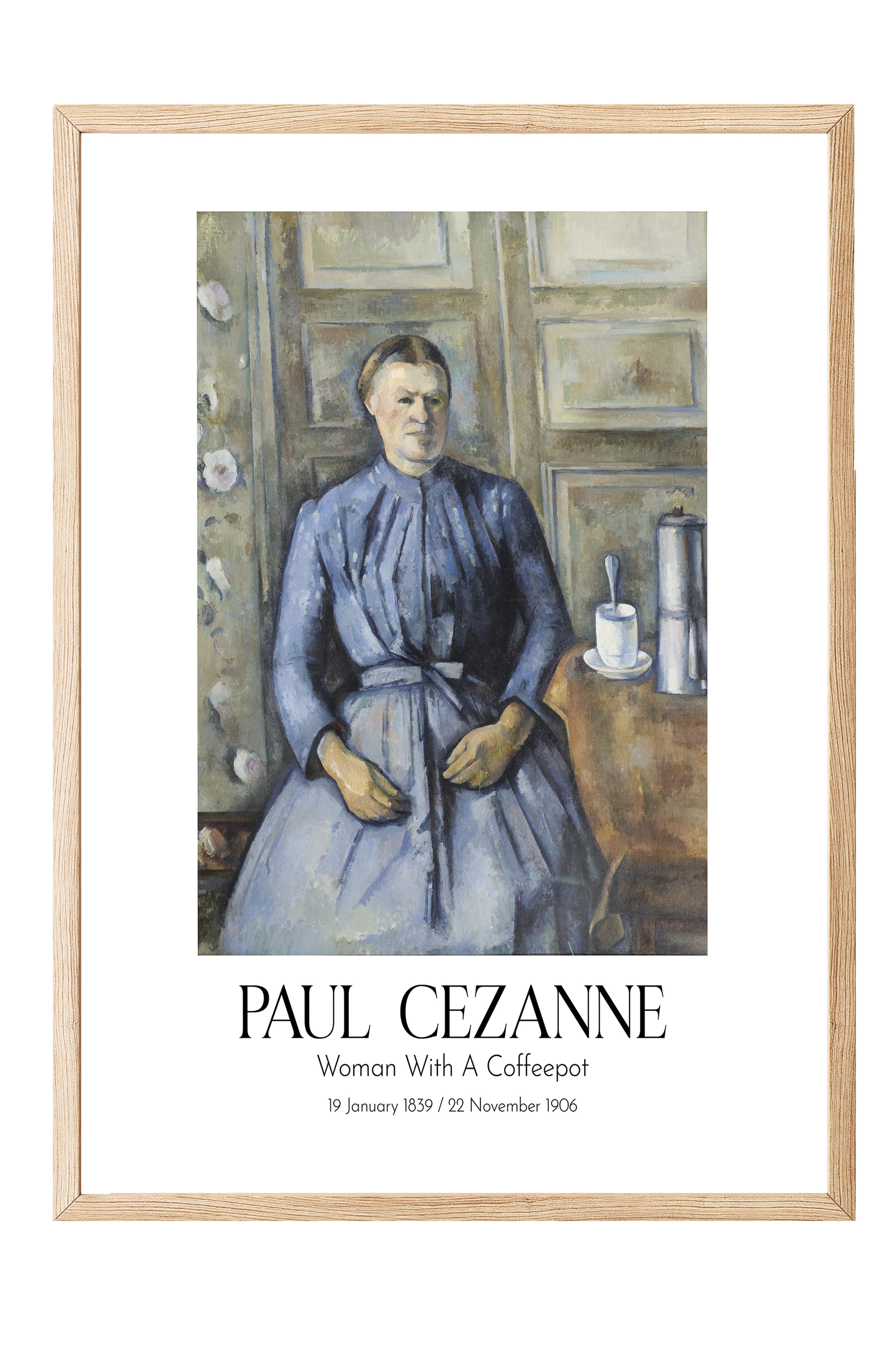 Paul Cezanne - Woman With A Coffeepot, Ahşap Çerçeveli Tablo, Sanat Serisi NO:110480