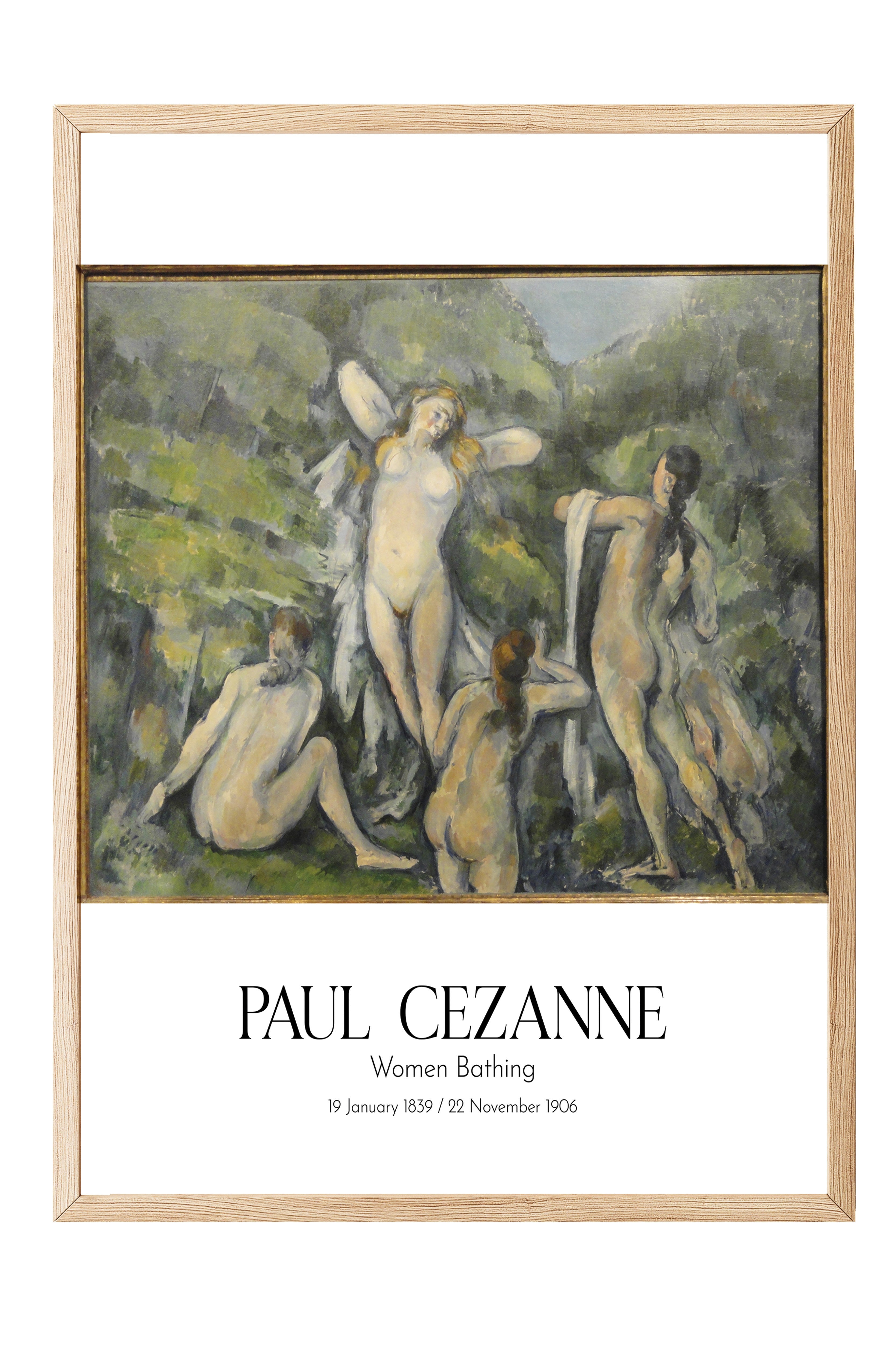 Paul Cezanne - Women Bathing, Ahşap Çerçeveli Tablo, Sanat Serisi NO:110481