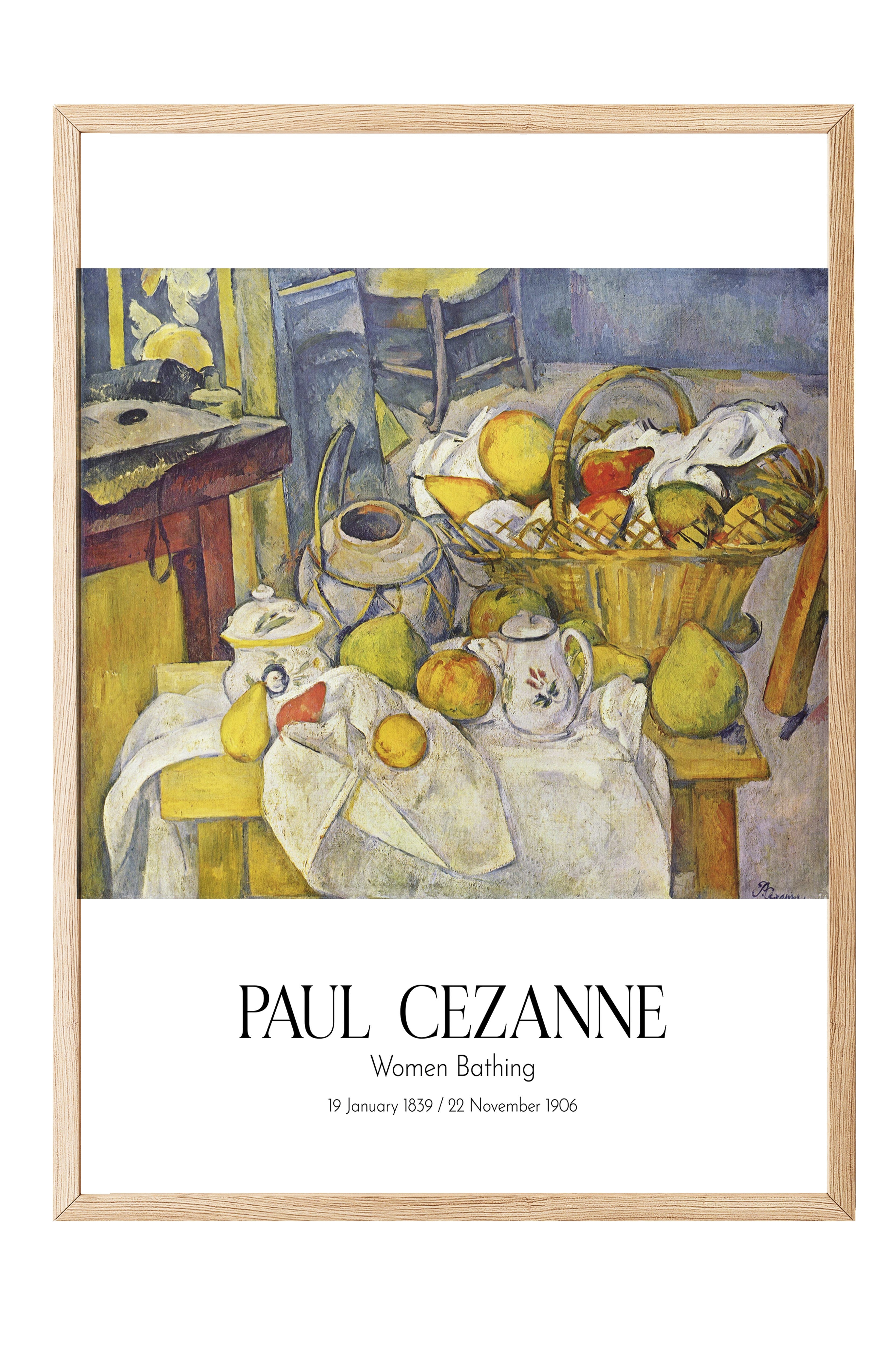Paul Cezanne - Women Bathing, Ahşap Çerçeveli Tablo, Sanat Serisi NO:110482