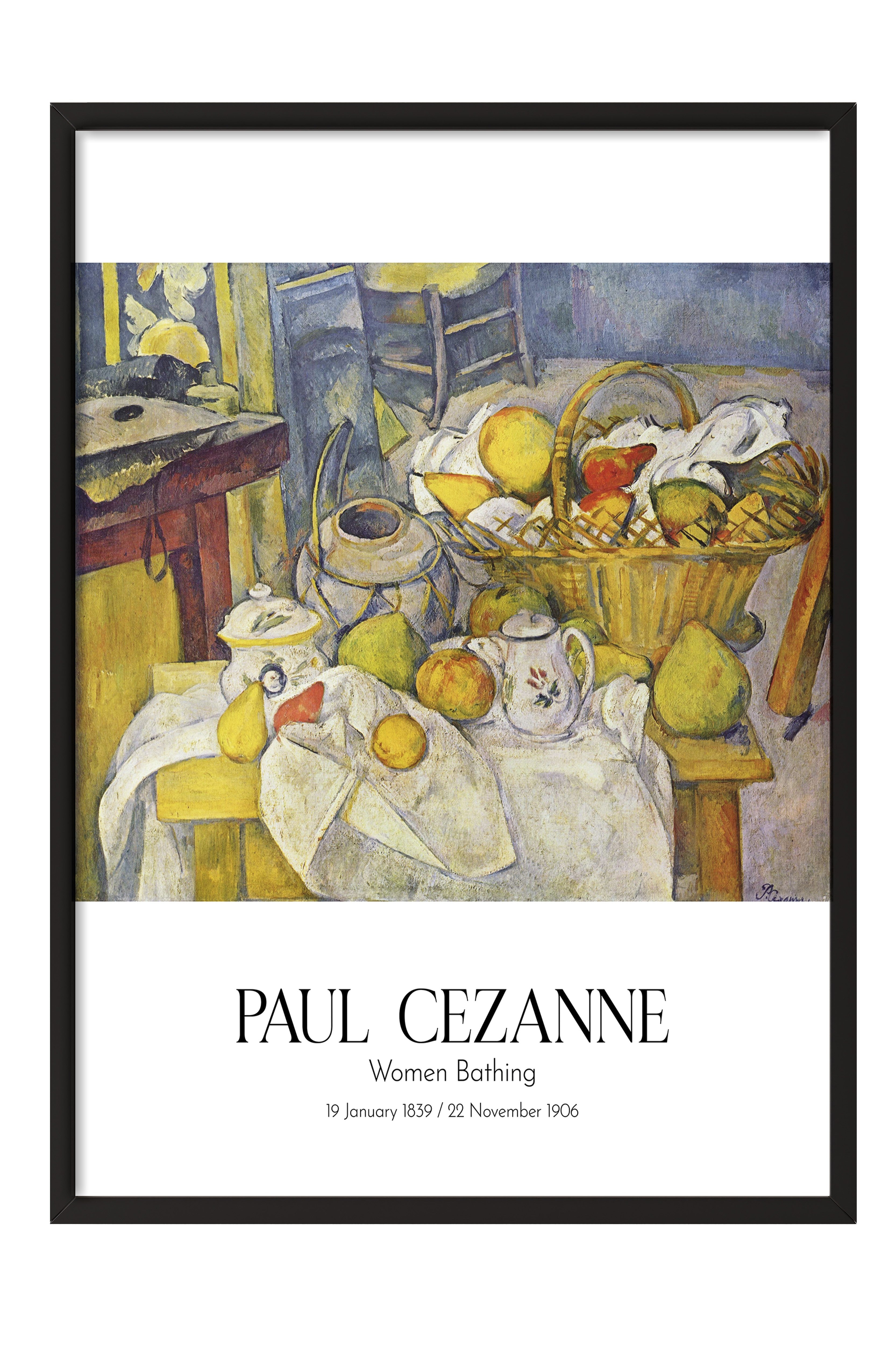Paul Cezanne - Women Bathing, Siyah Çerçeveli Tablo, Sanat Serisi NO:110482