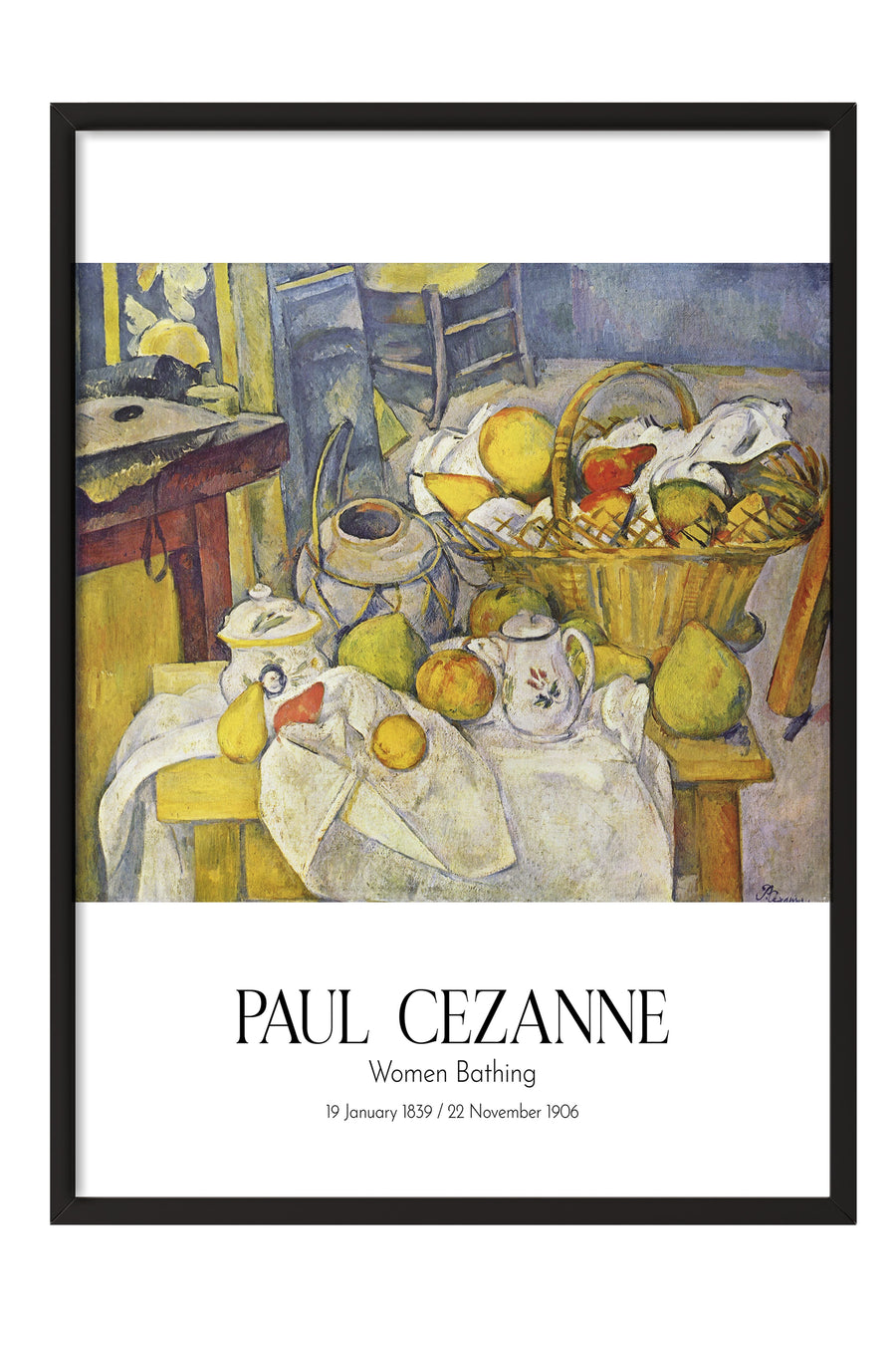 Paul Cezanne - Women Bathing, Siyah Çerçeveli Tablo, Sanat Serisi NO:110482