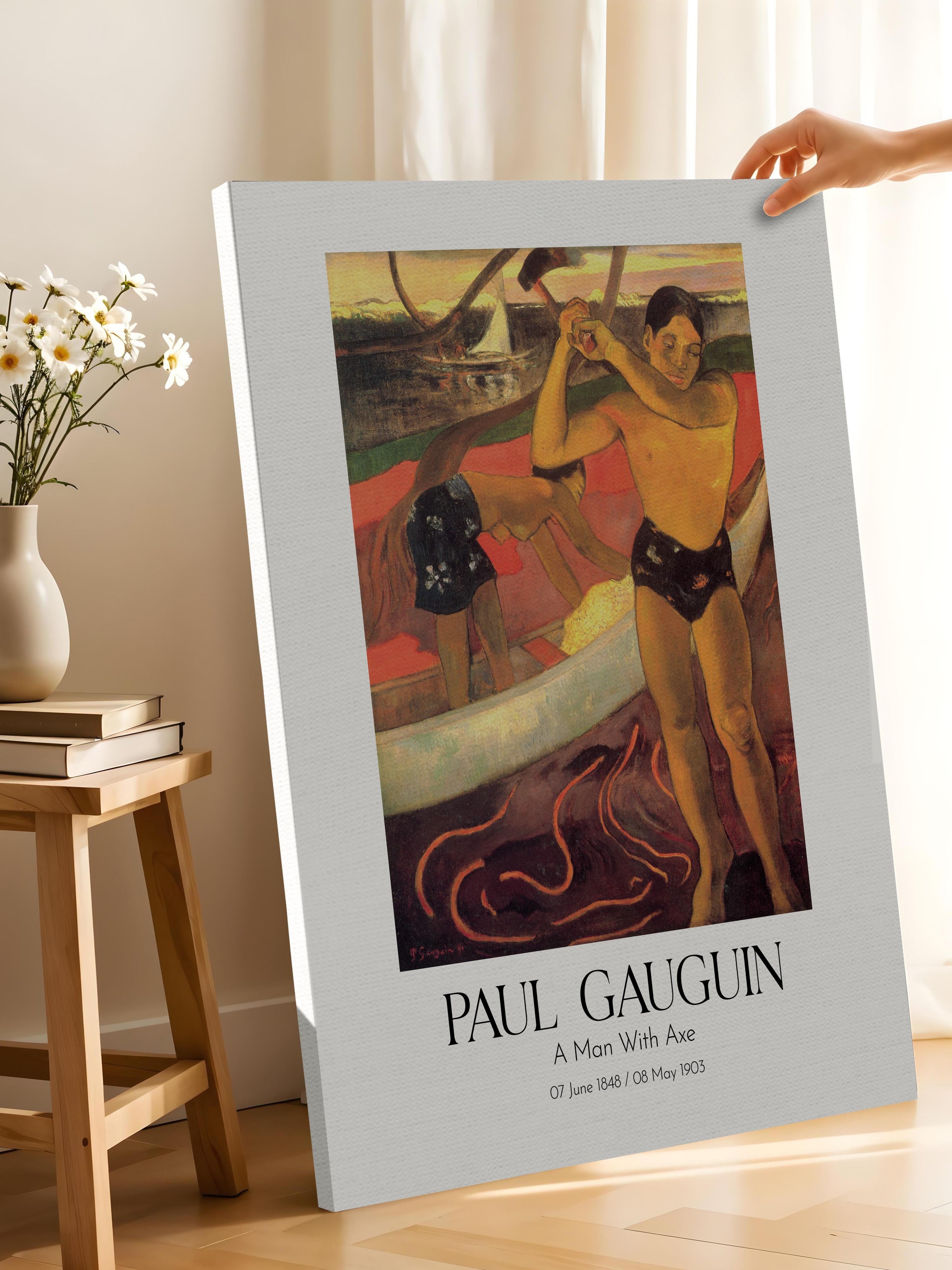 Paul Gauguin - A Man With Axe, Kanvas Tablo, Sanat Serisi NO:110567