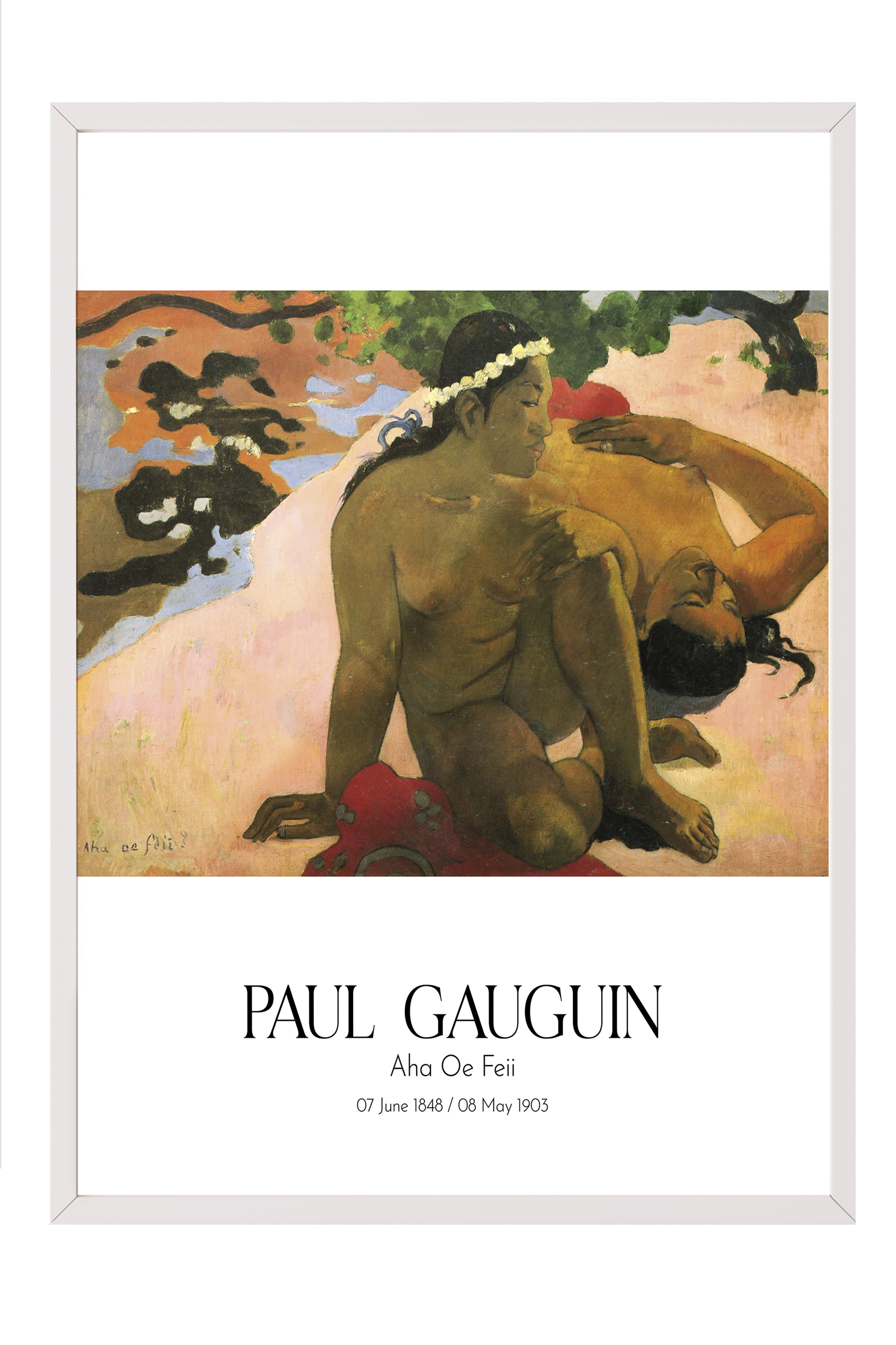 Paul Gauguin - Aha Oe Feii, Beyaz Çerçeveli Tablo, Sanat Serisi NO:110568