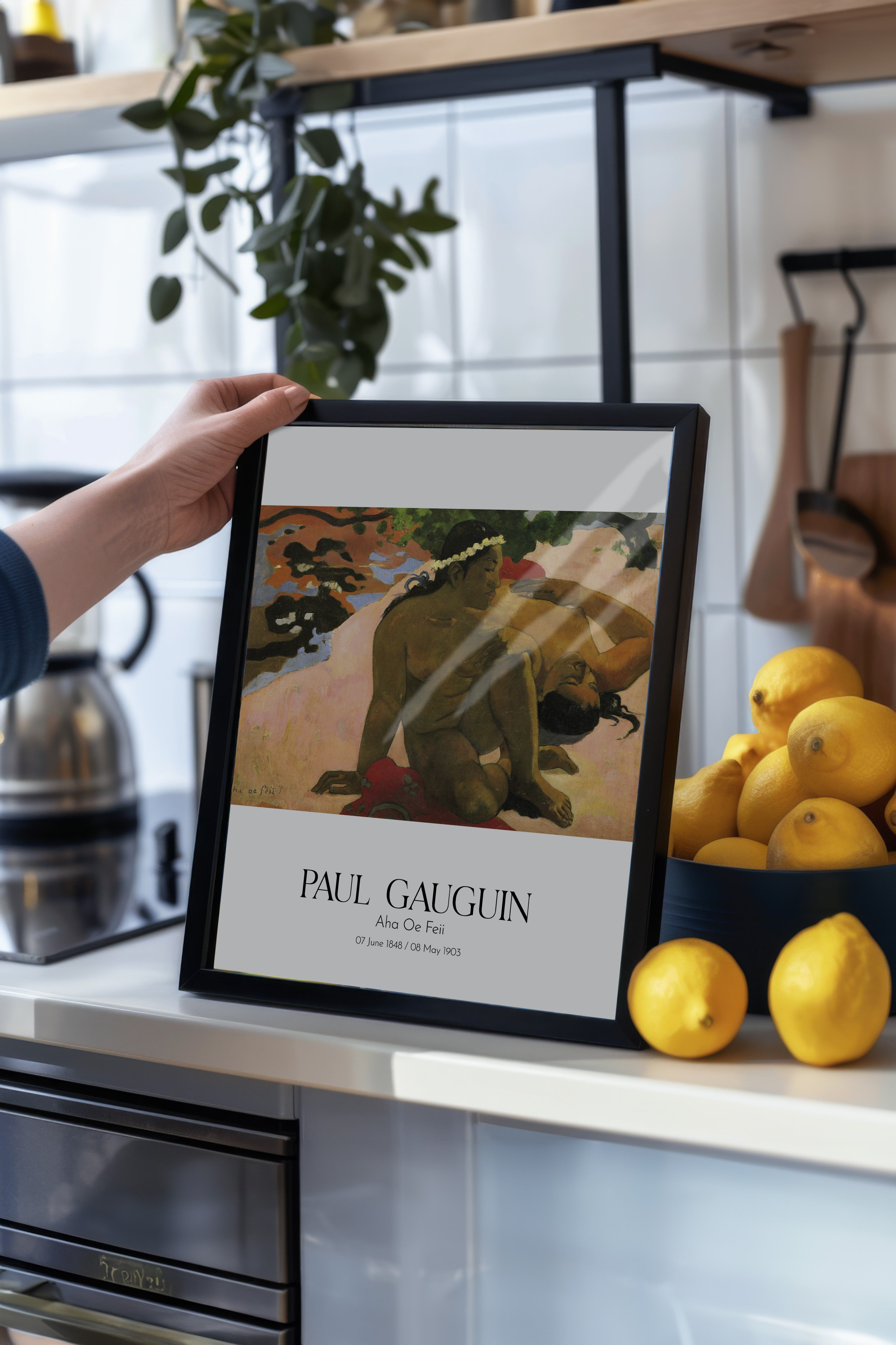 Paul Gauguin - Aha Oe Feii, Siyah Çerçeveli Tablo, Sanat Serisi NO:110568