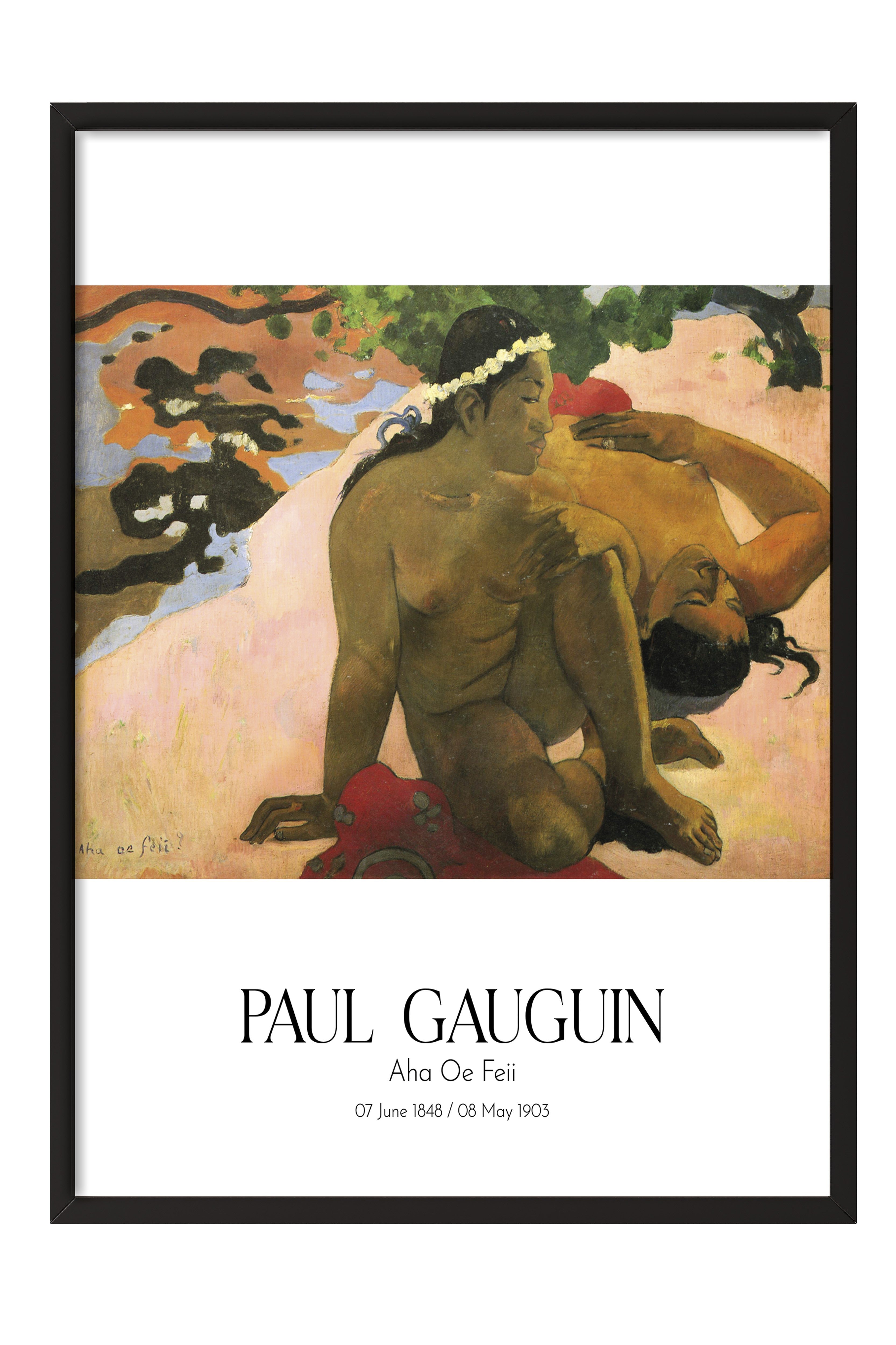 Paul Gauguin - Aha Oe Feii, Siyah Çerçeveli Tablo, Sanat Serisi NO:110568