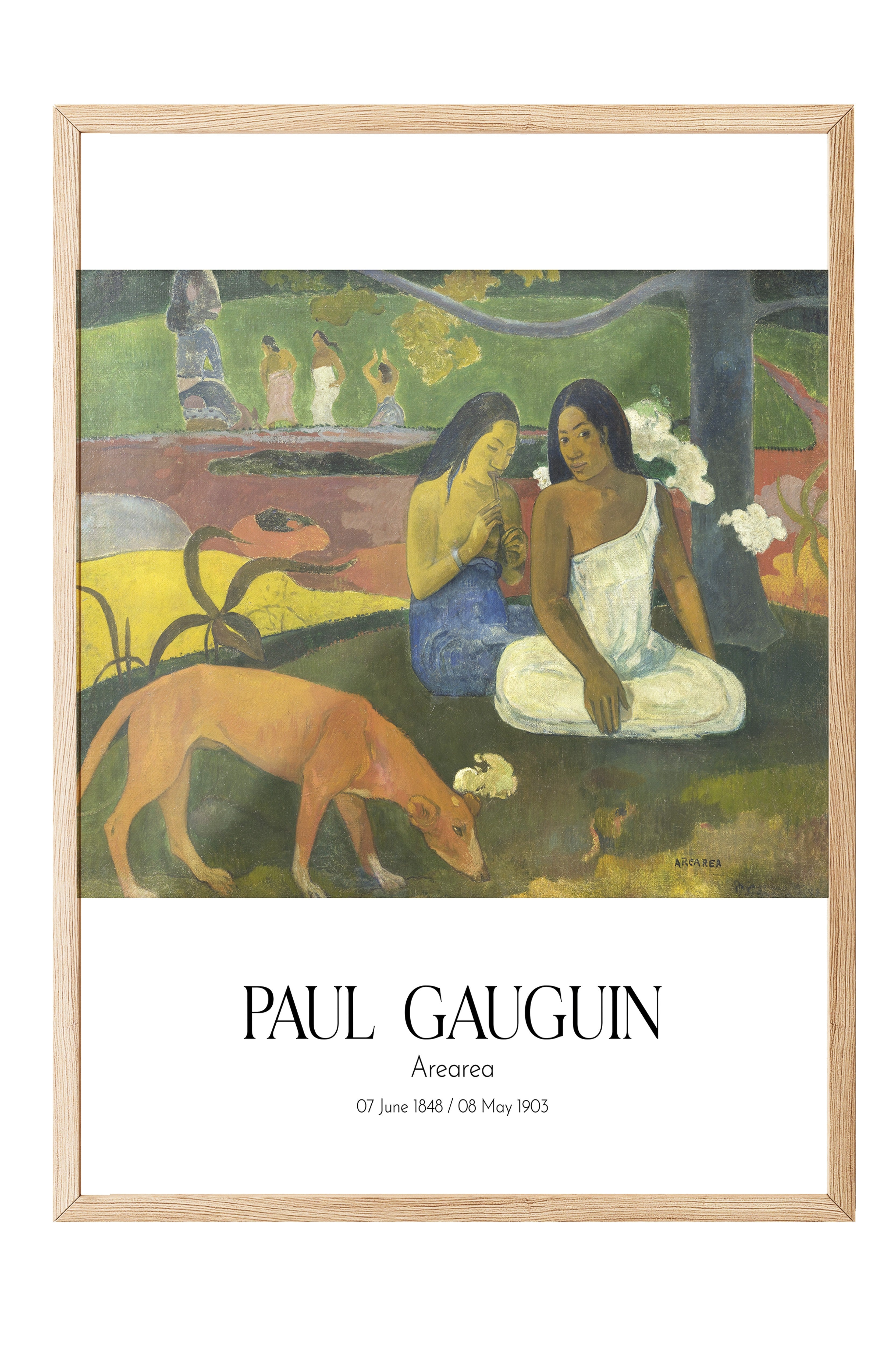 Paul Gauguin - Arearea, Ahşap Çerçeveli Tablo, Sanat Serisi NO:110543