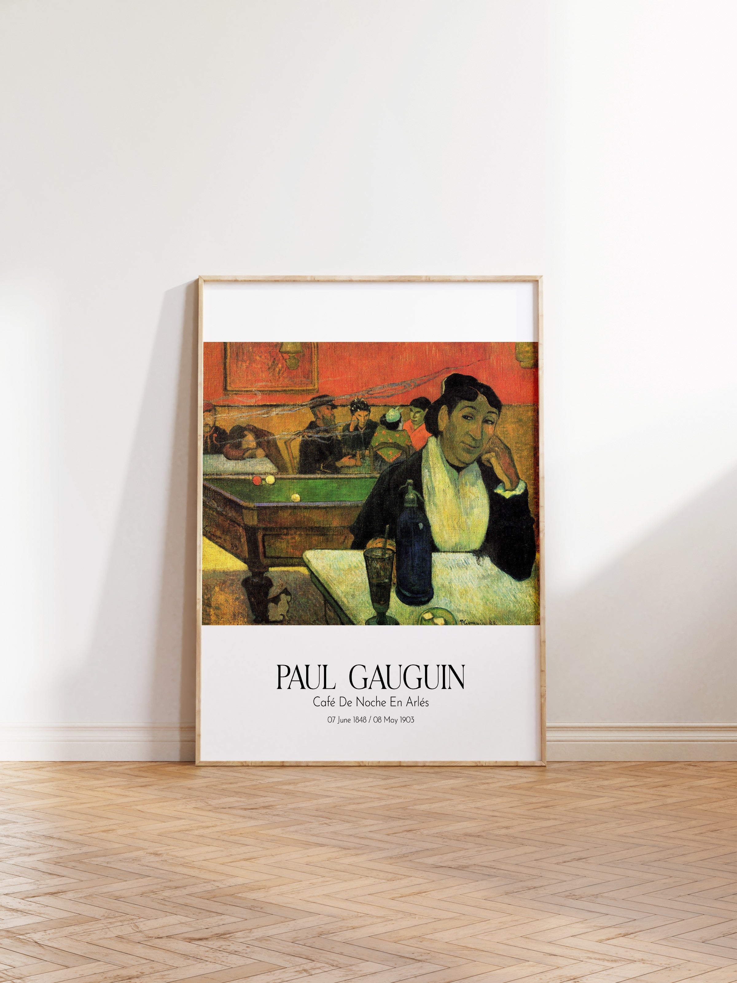 Paul Gauguin - Café De Noche En Arlés, Ahşap Çerçeveli Tablo, Sanat Serisi NO:110569