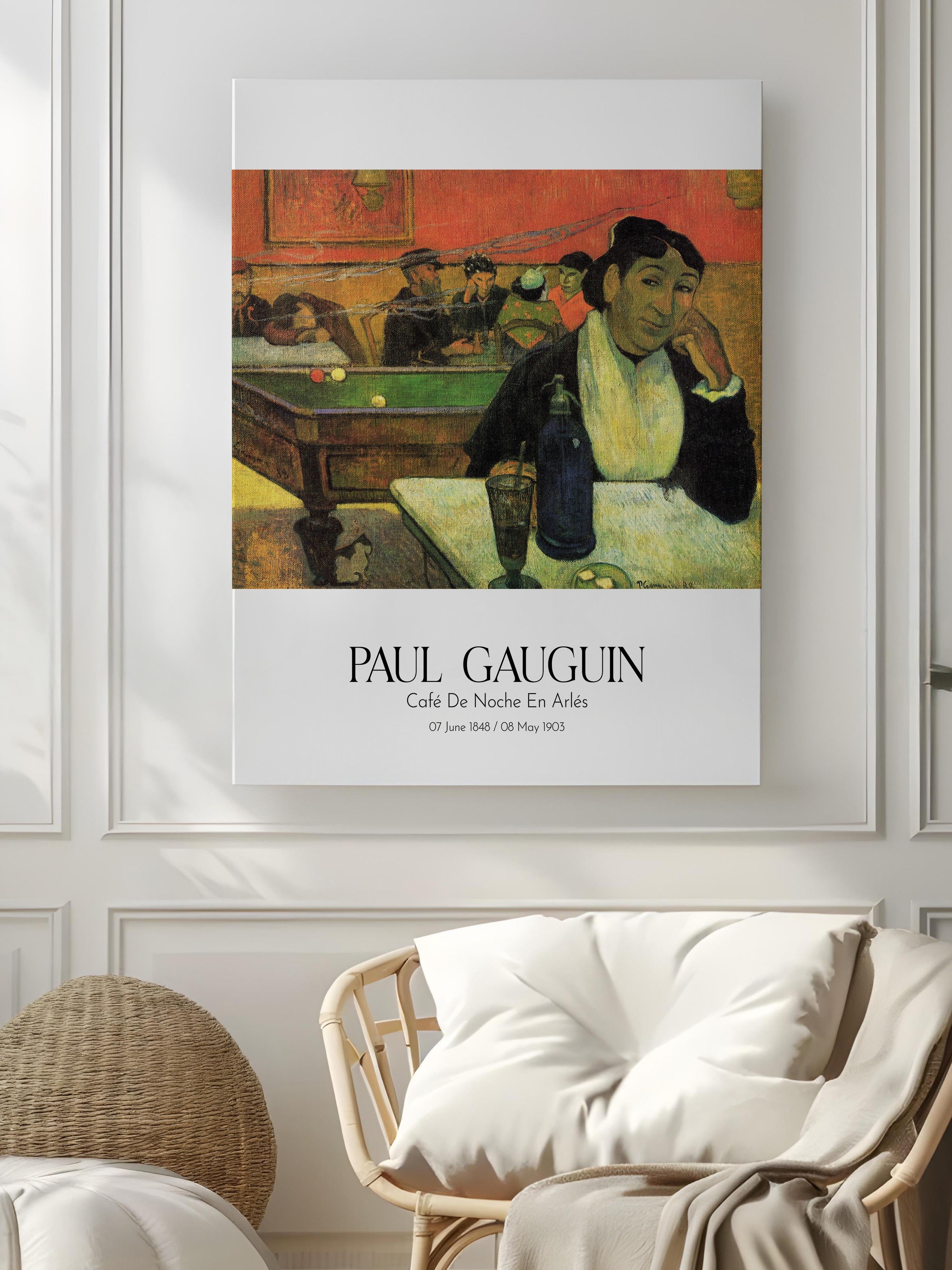 Paul Gauguin - Café De Noche En Arlés, Kanvas Tablo, Sanat Serisi NO:110569