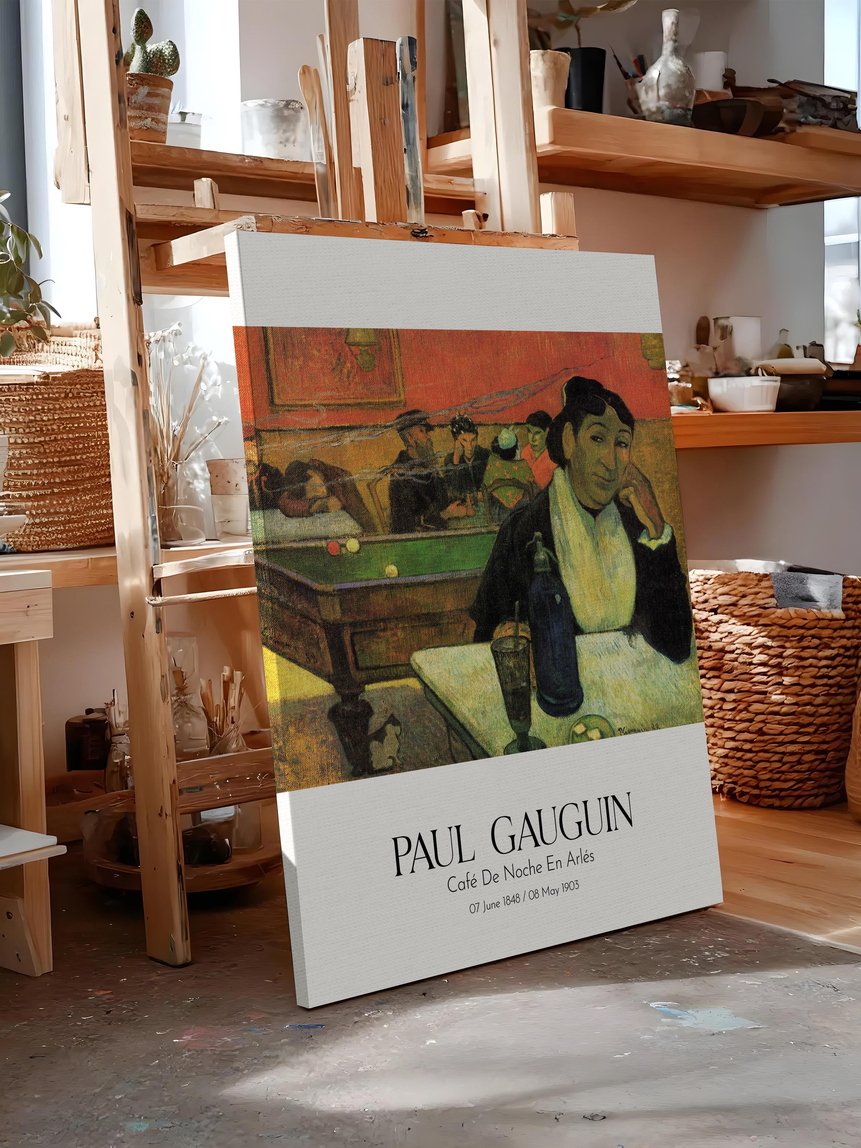 Paul Gauguin - Café De Noche En Arlés, Kanvas Tablo, Sanat Serisi NO:110569
