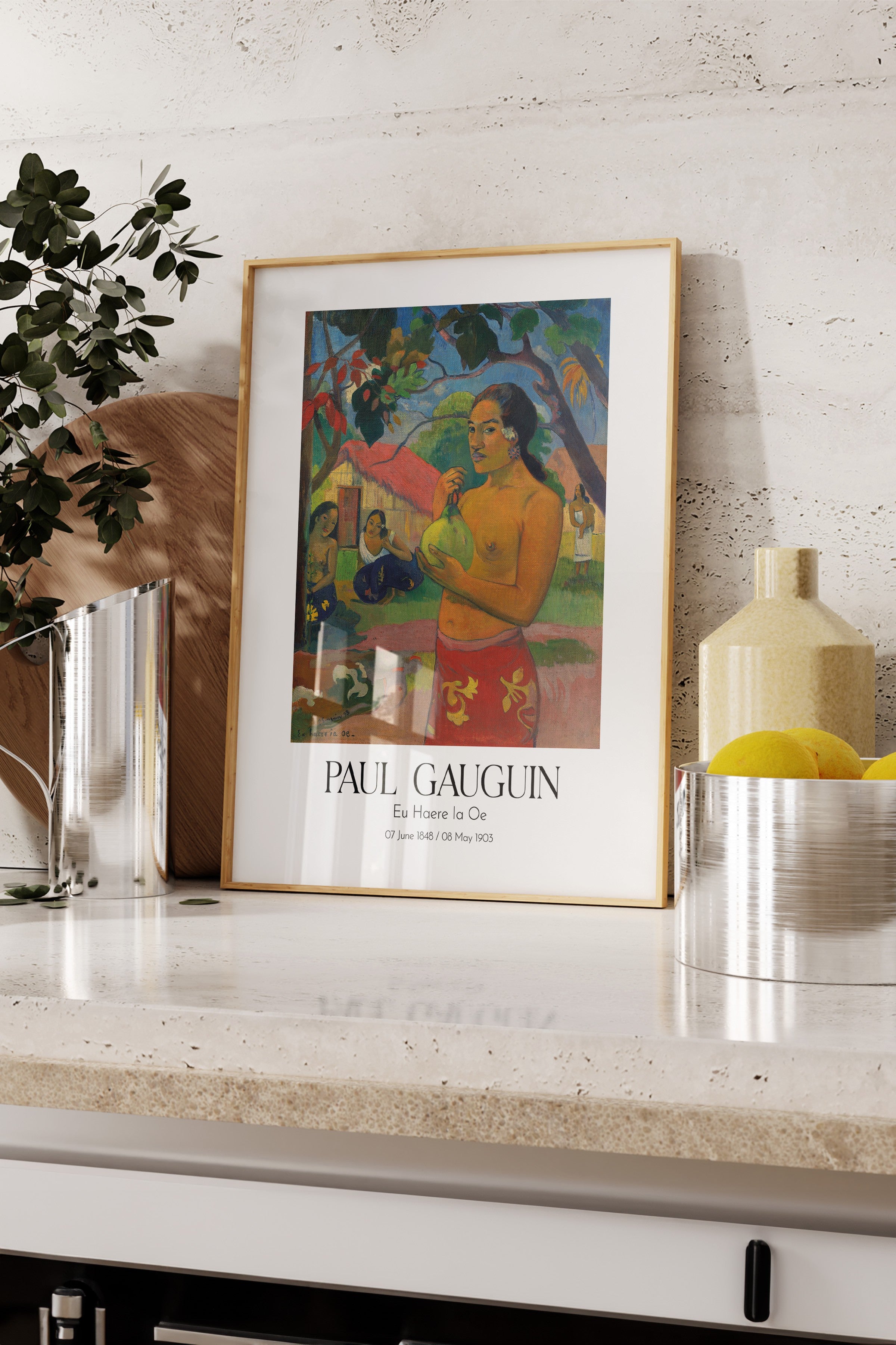 Paul Gauguin - Eu Haere Ia Oe, Ahşap Çerçeveli Tablo, Sanat Serisi NO:110571