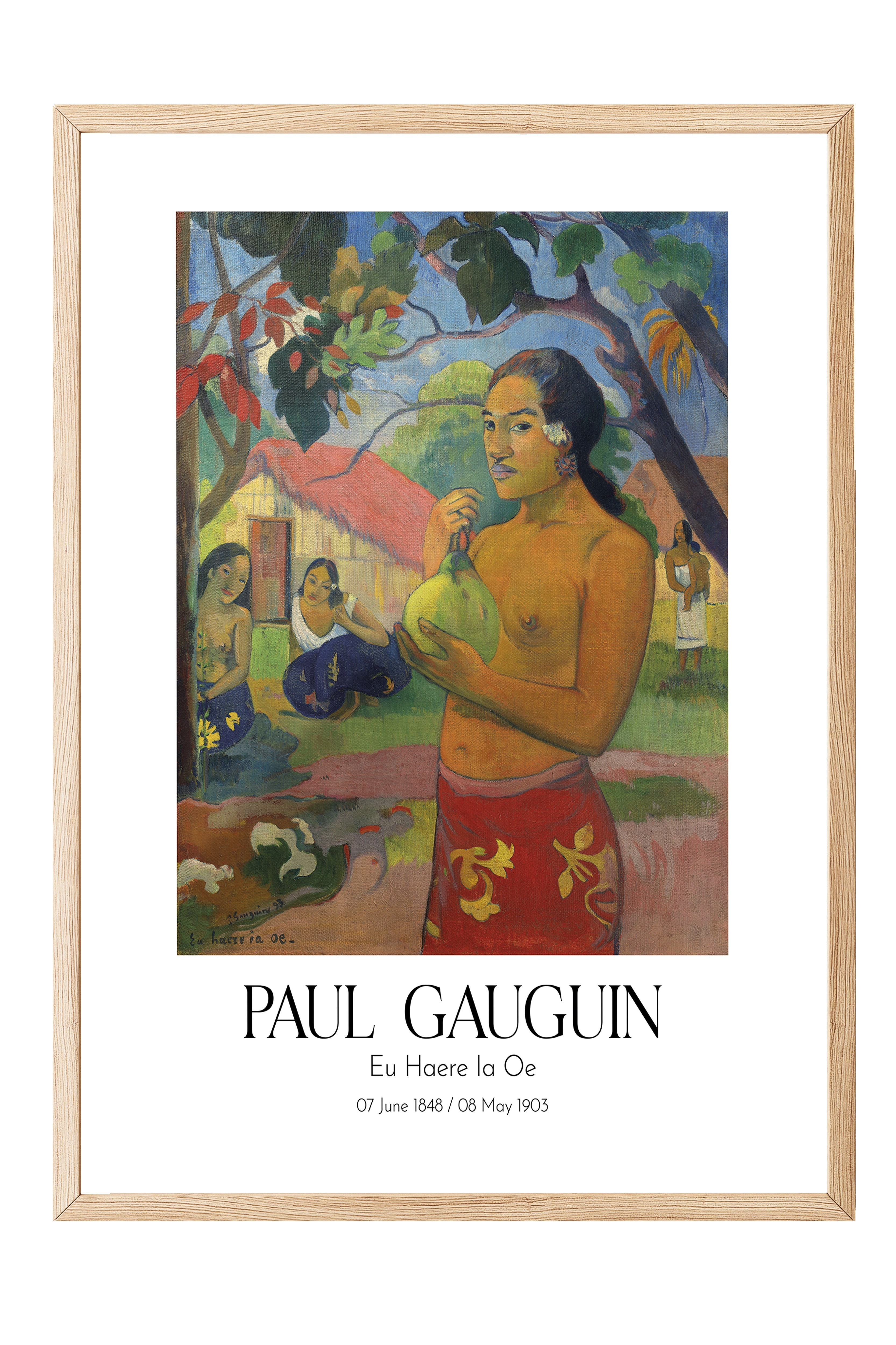 Paul Gauguin - Eu Haere Ia Oe, Ahşap Çerçeveli Tablo, Sanat Serisi NO:110571