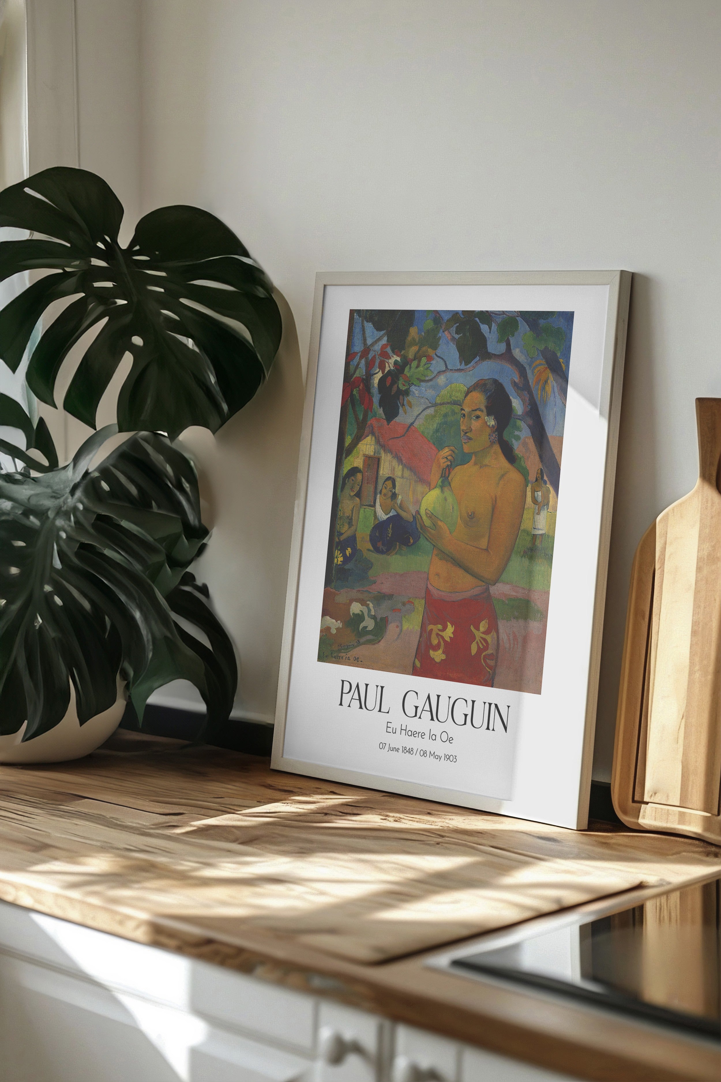 Paul Gauguin - Eu Haere Ia Oe, Beyaz Çerçeveli Tablo, Sanat Serisi NO:110571