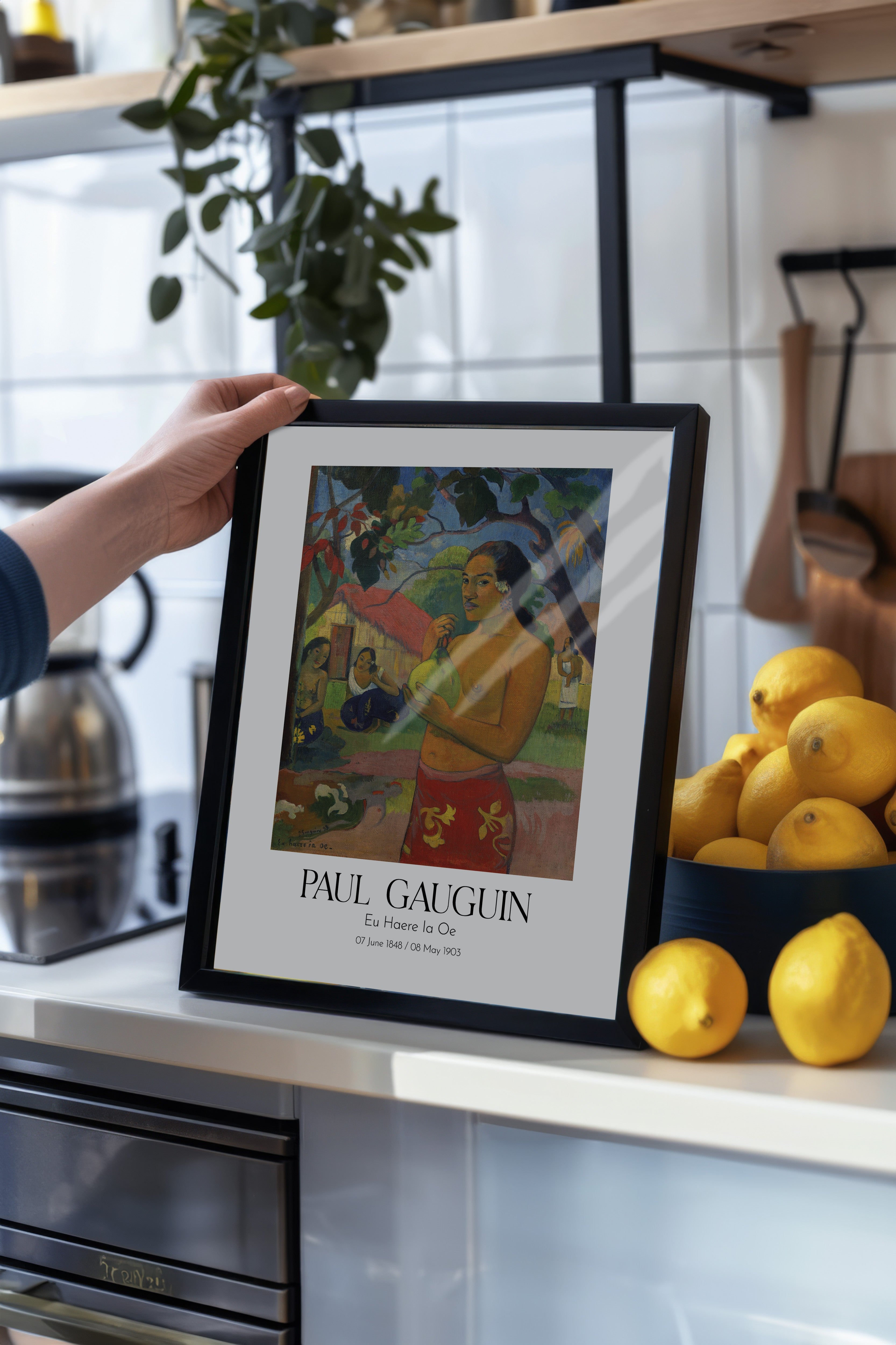 Paul Gauguin - Eu Haere Ia Oe, Siyah Çerçeveli Tablo, Sanat Serisi NO:110571