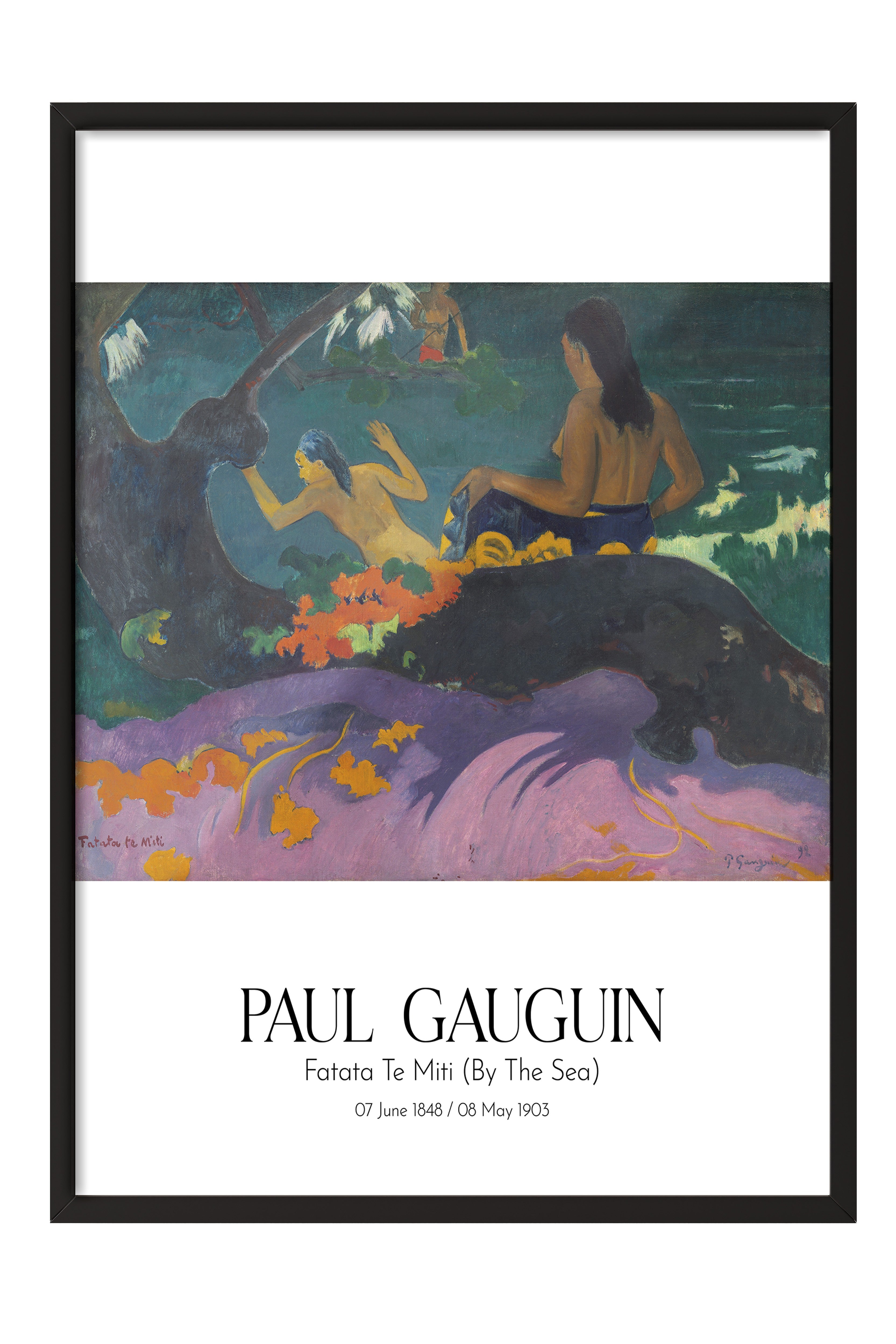 Paul Gauguin - Fatata Te Miti (By The Sea), Siyah Çerçeveli Tablo, Sanat Serisi NO:110546