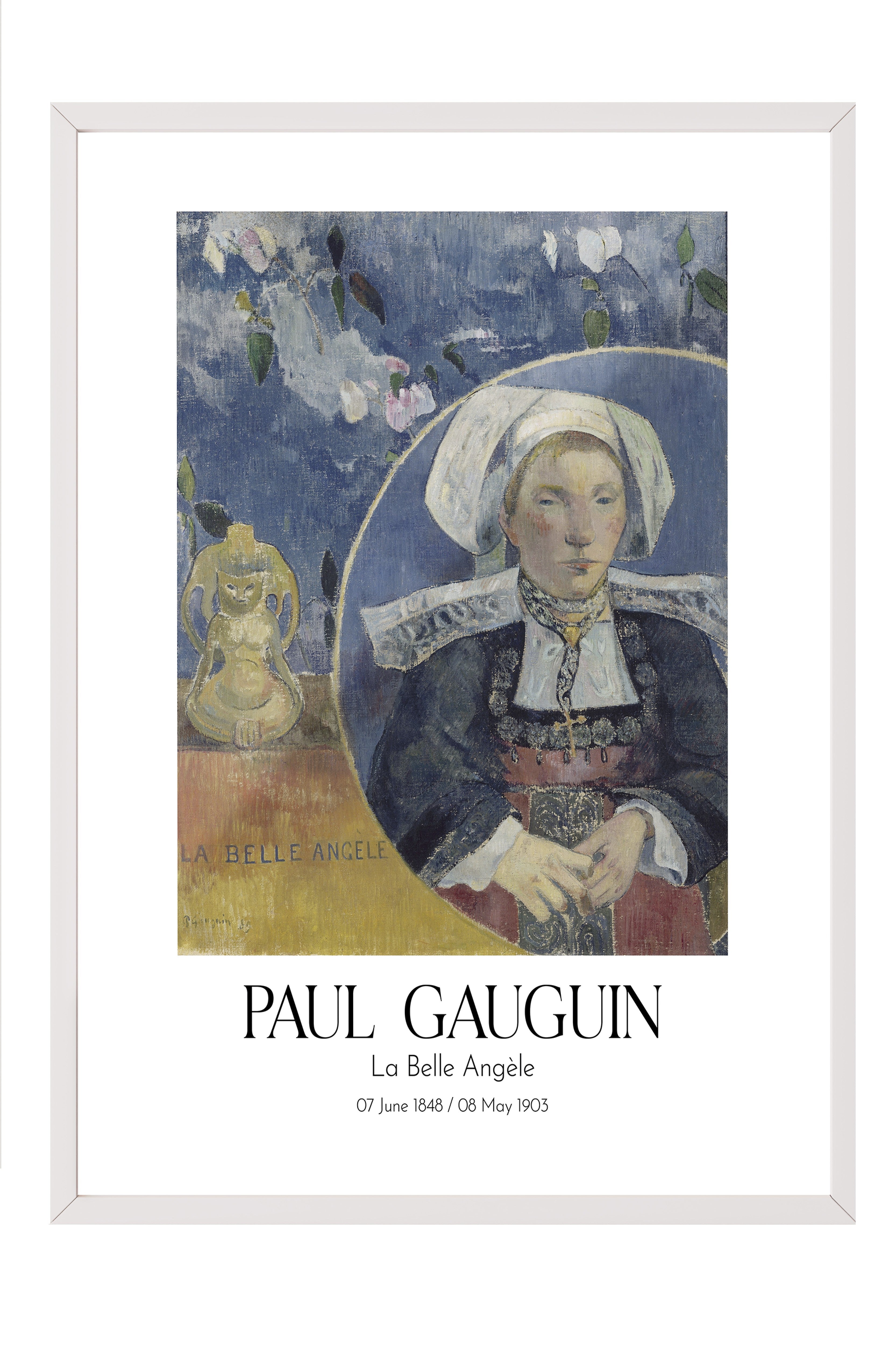 Paul Gauguin - La Belle Angèle, Beyaz Çerçeveli Tablo, Sanat Serisi NO:110547