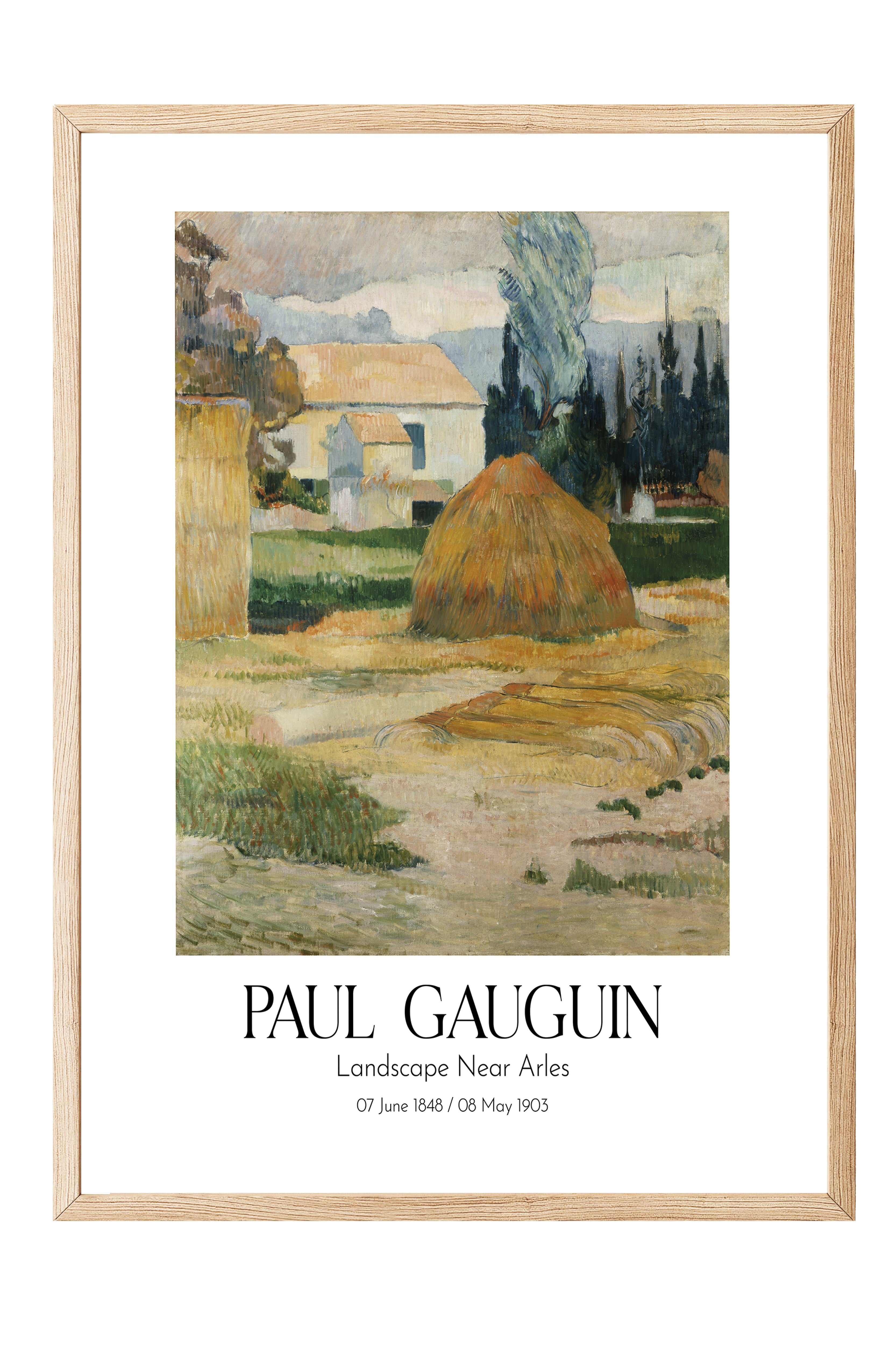 Paul Gauguin - Landscape Near Arles, Ahşap Çerçeveli Tablo, Sanat Serisi NO:110549