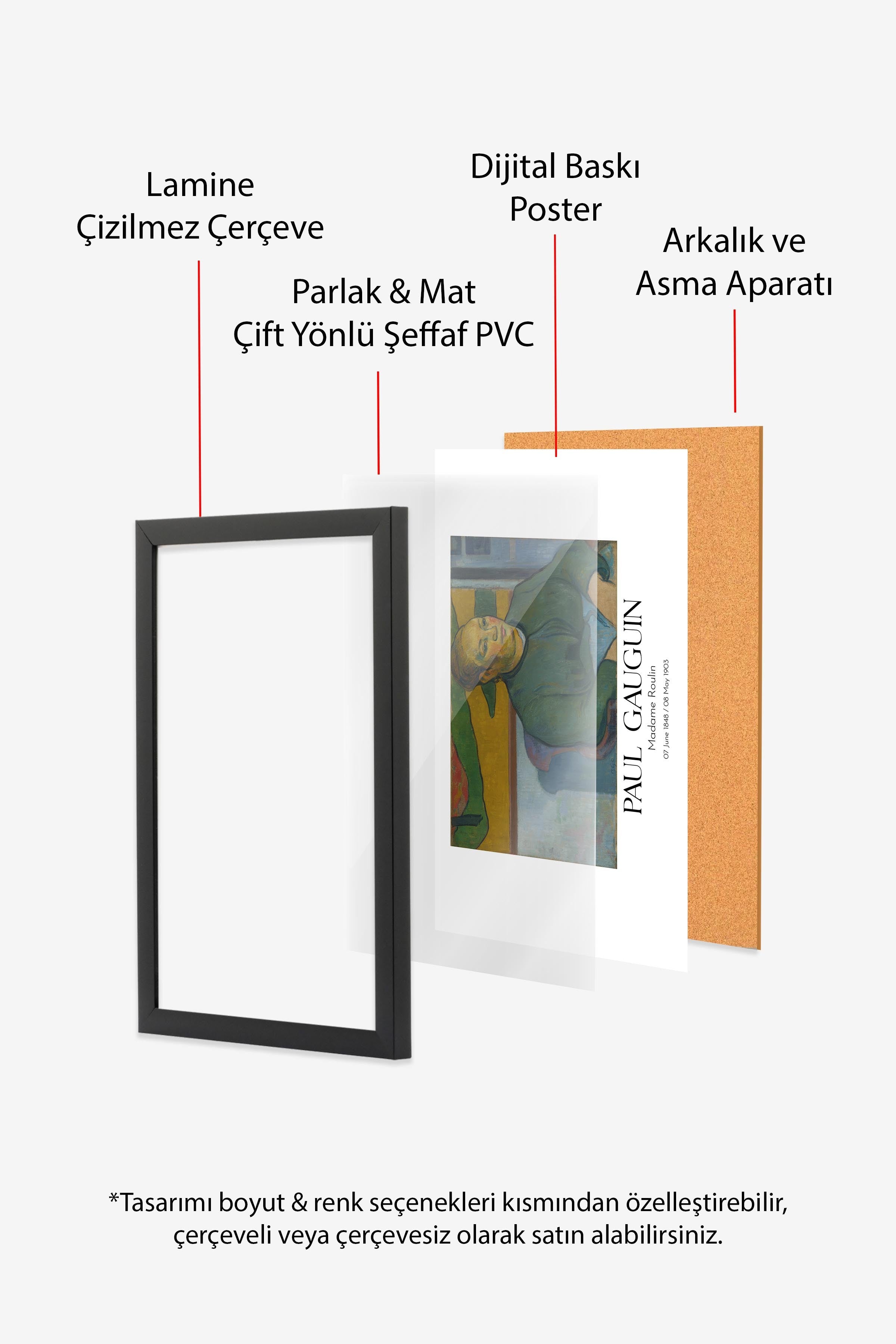 Paul Gauguin - Madame Roulin, Siyah Çerçeveli Tablo, Sanat Serisi NO:110582
