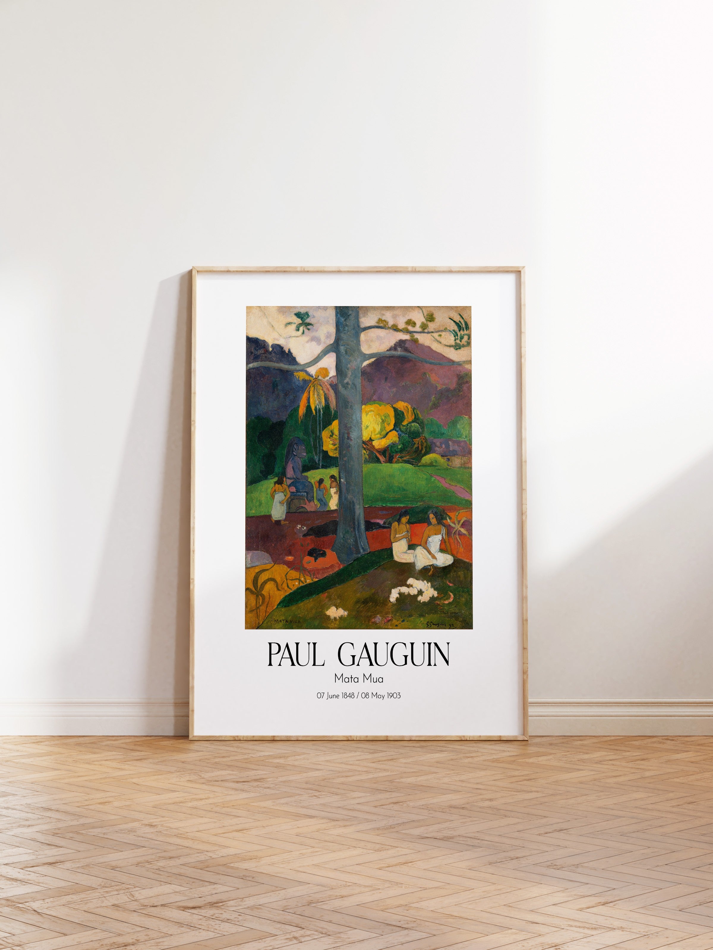 Paul Gauguin - Mata Mua, Ahşap Çerçeveli Tablo, Sanat Serisi NO:110574