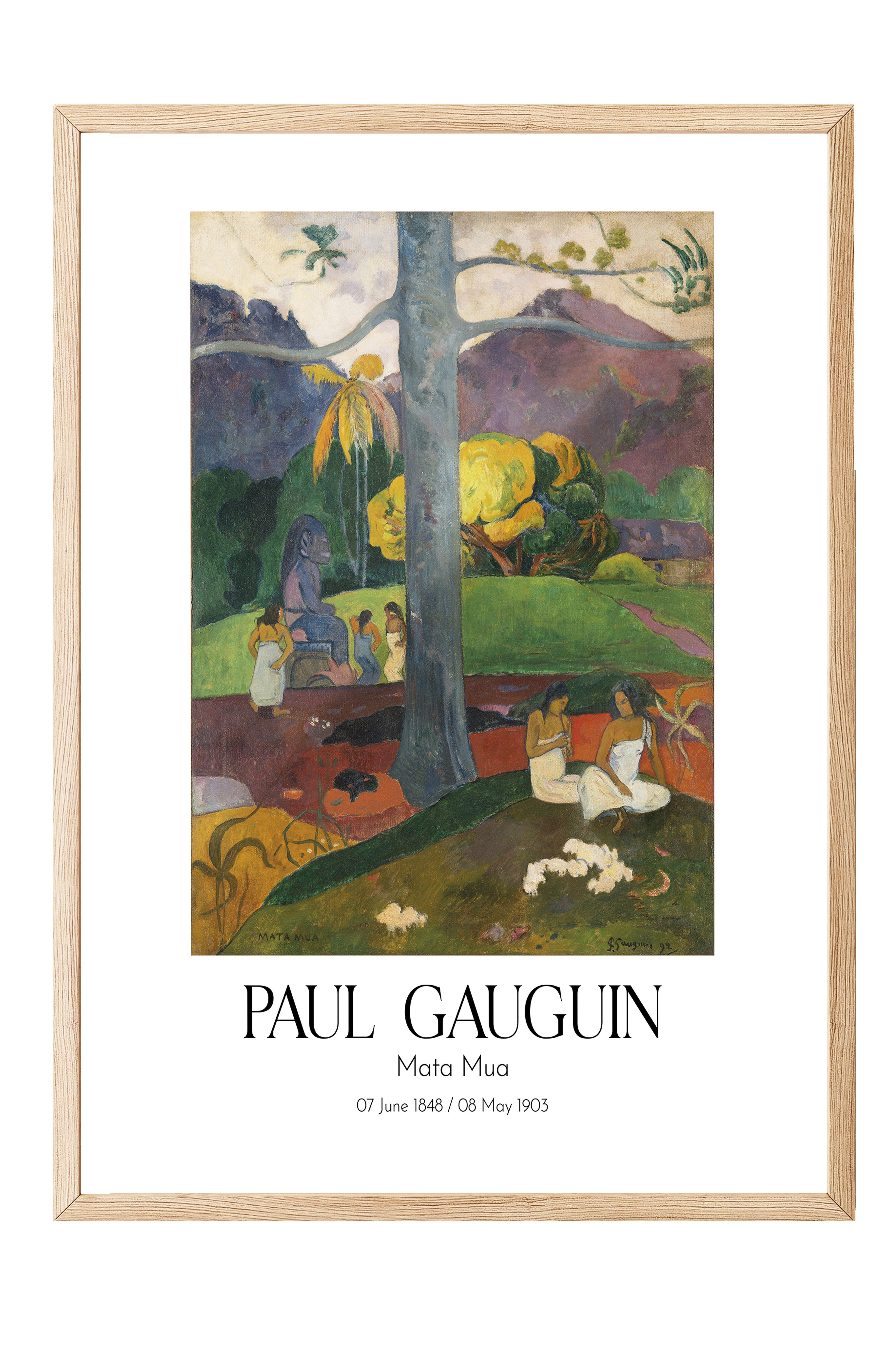 Paul Gauguin - Mata Mua, Ahşap Çerçeveli Tablo, Sanat Serisi NO:110574