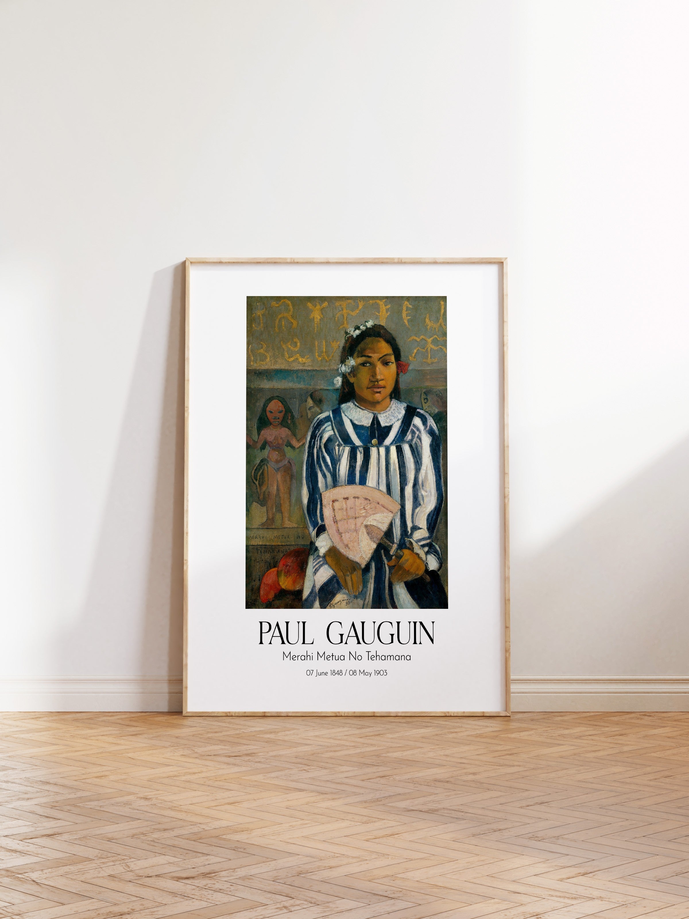Paul Gauguin - Merahi Metua No Tehamana, Ahşap Çerçeveli Tablo, Sanat Serisi NO:110573