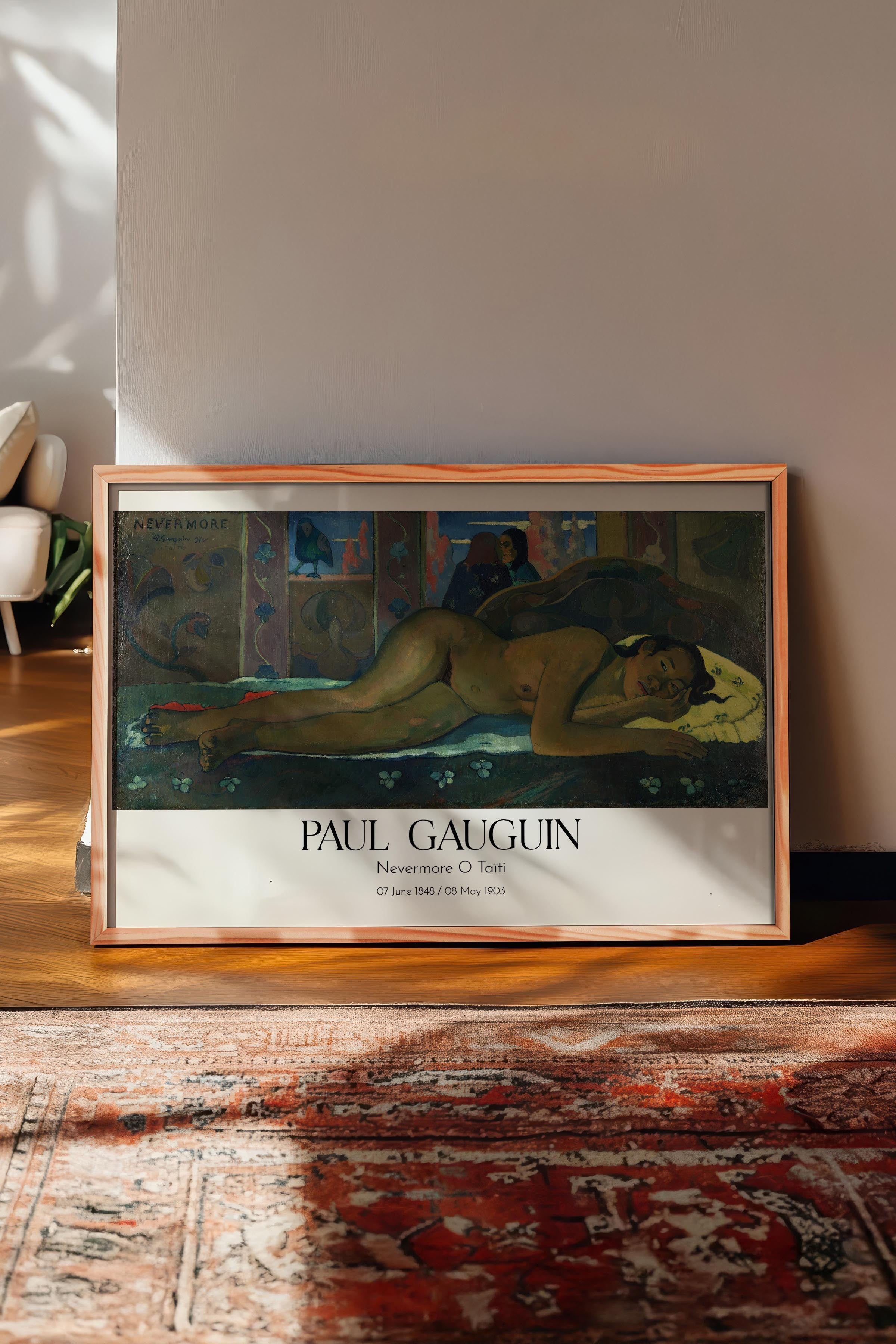 Paul Gauguin - Nevermore O Taïti, Ahşap Çerçeveli Tablo, Sanat Serisi NO:110586