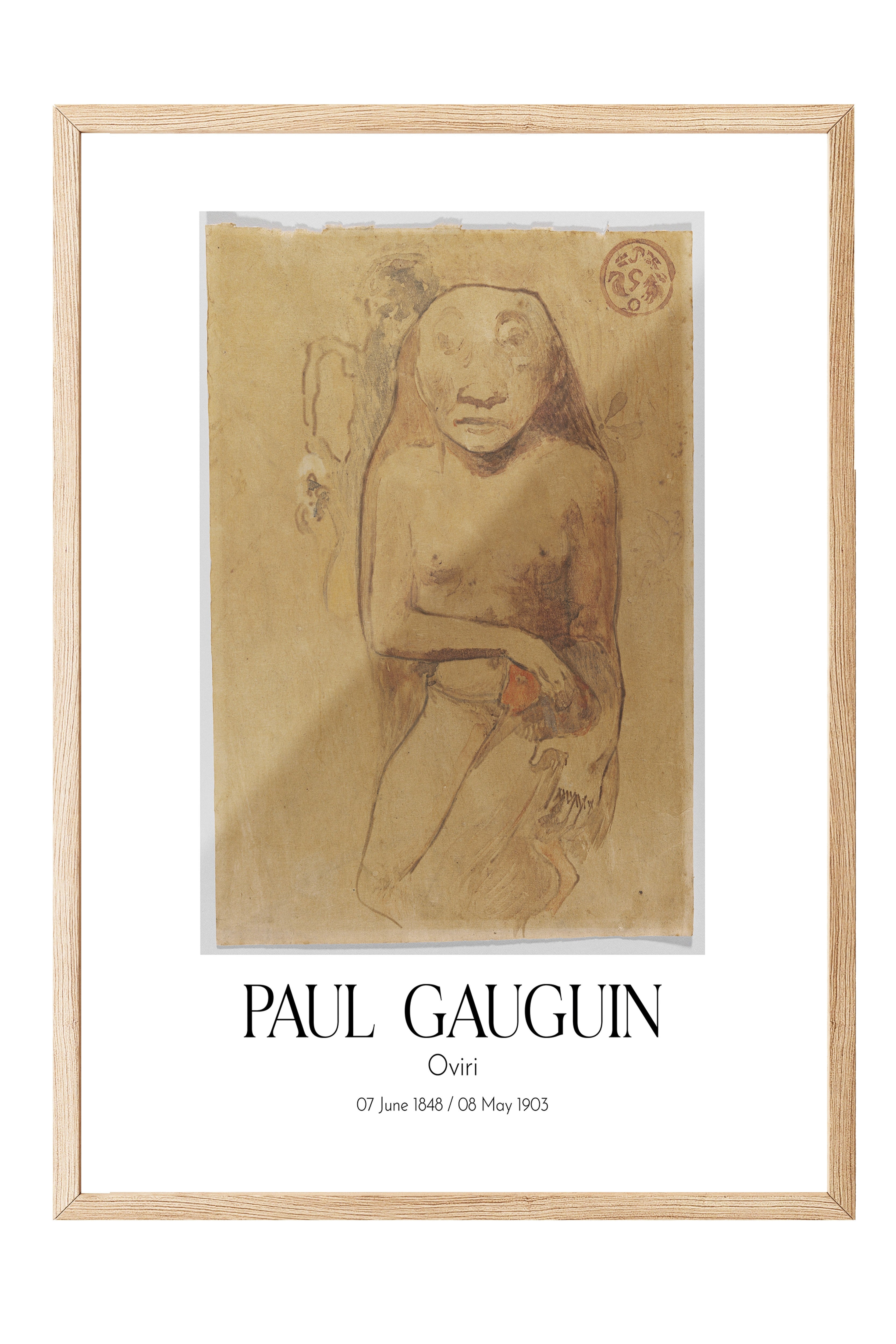 Paul Gauguin - Oviri, Ahşap Çerçeveli Tablo, Sanat Serisi NO:110552