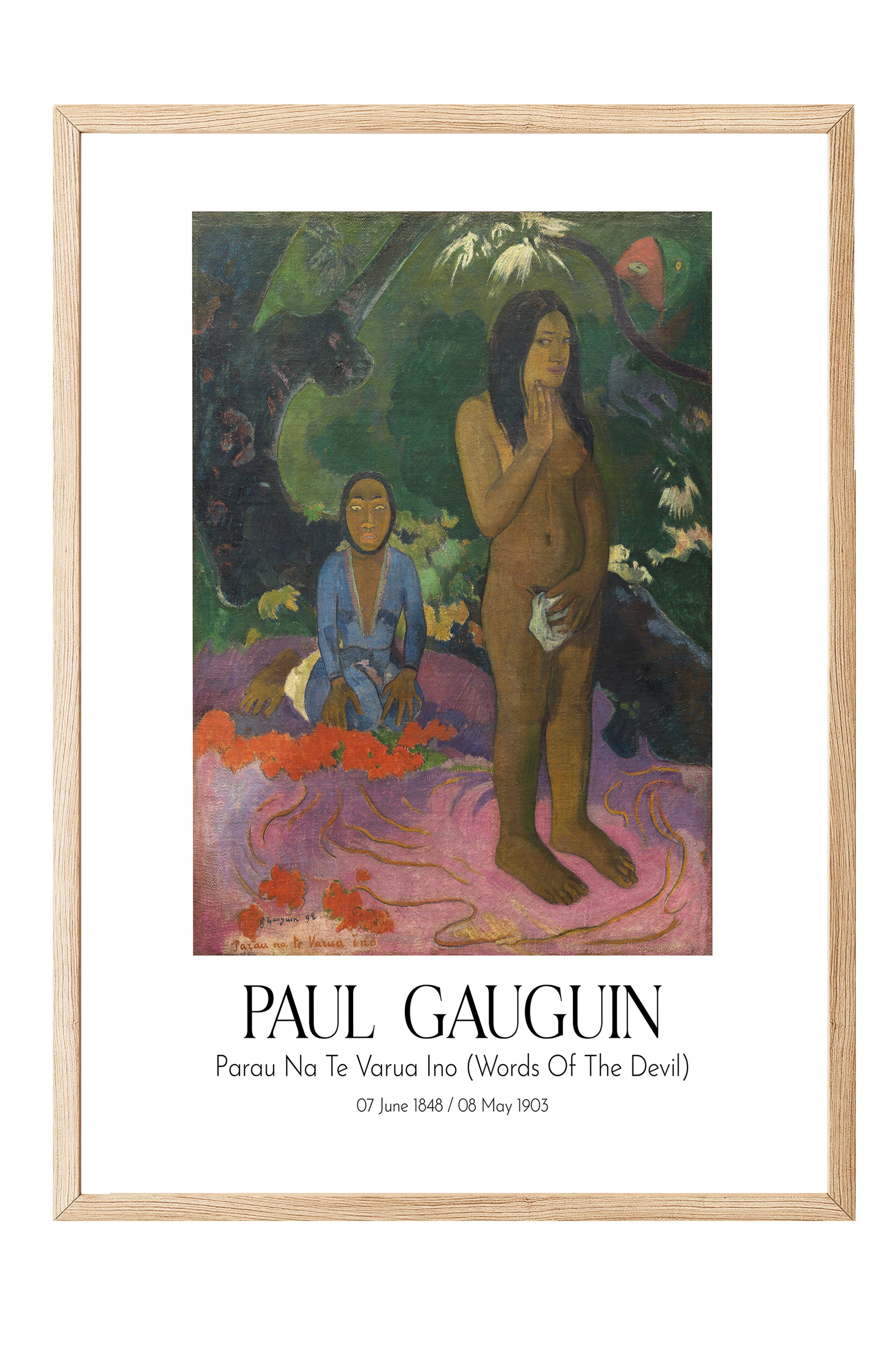 Paul Gauguin - Parau Na Te Varua Ino (Words Of The Devil), Ahşap Çerçeveli Tablo, Sanat Serisi NO:110553