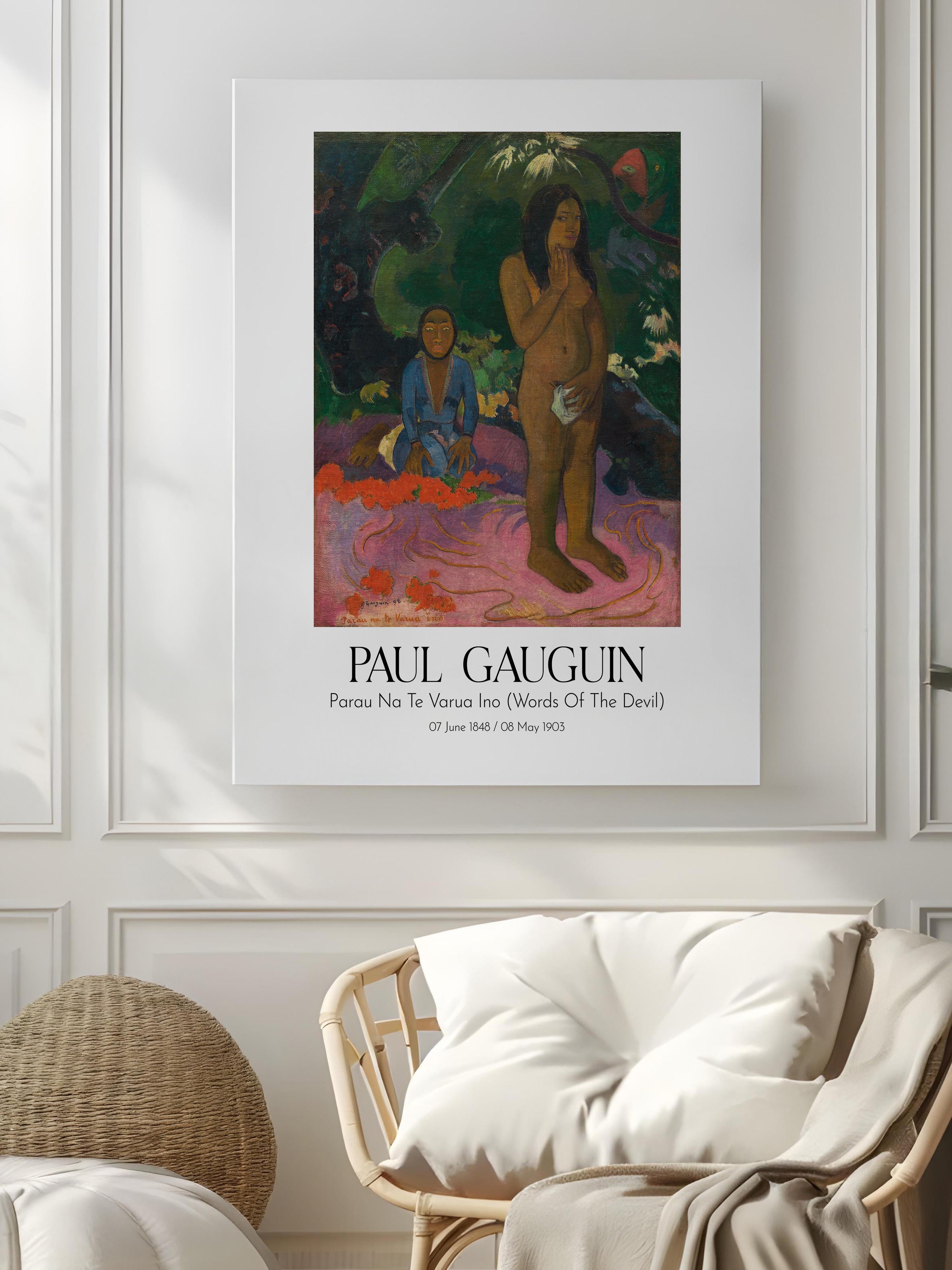Paul Gauguin - Parau Na Te Varua Ino (Words Of The Devil), Kanvas Tablo, Sanat Serisi NO:110553