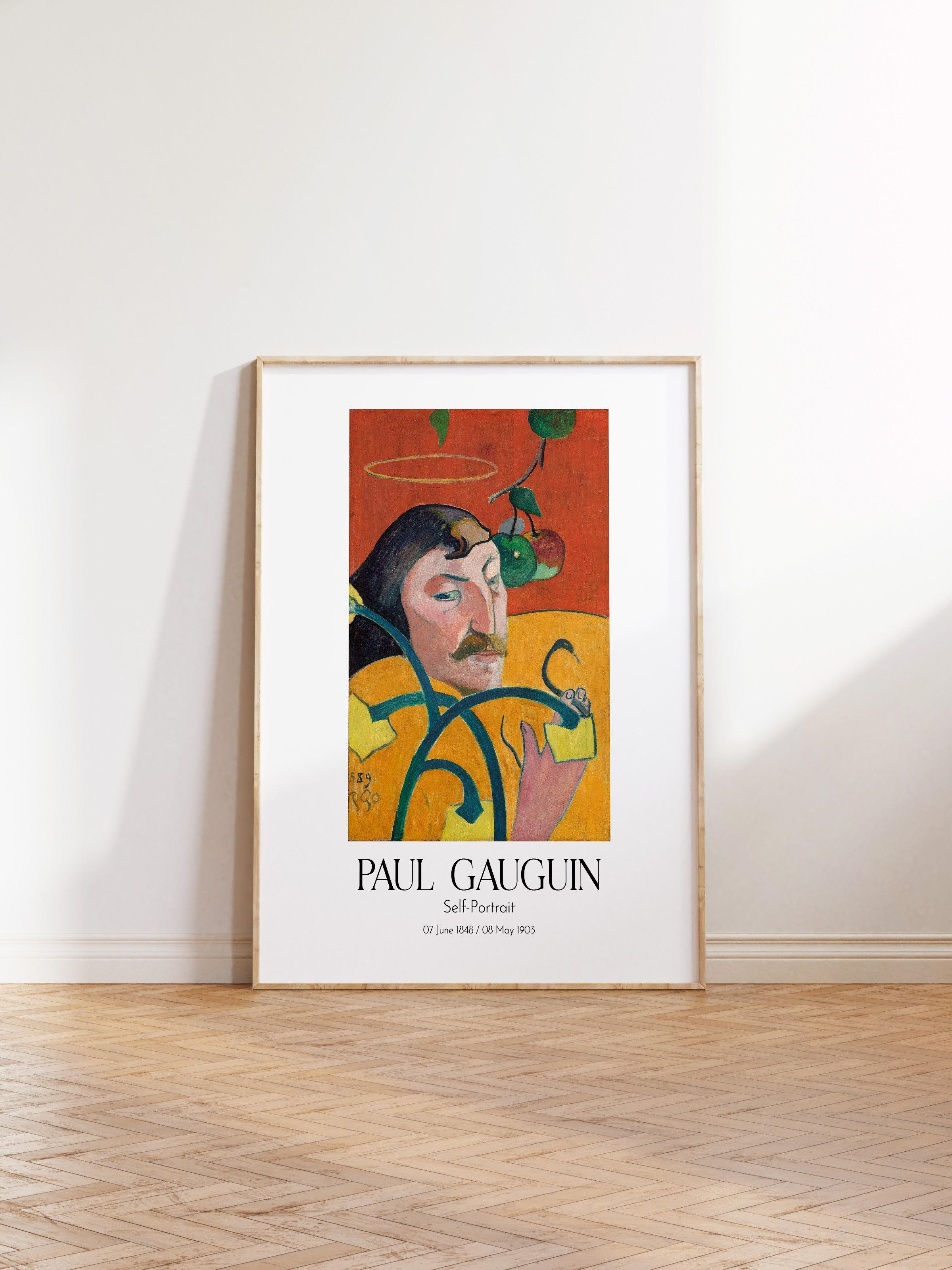 Paul Gauguin - Self-Portrait, Ahşap Çerçeveli Tablo, Sanat Serisi NO:110558