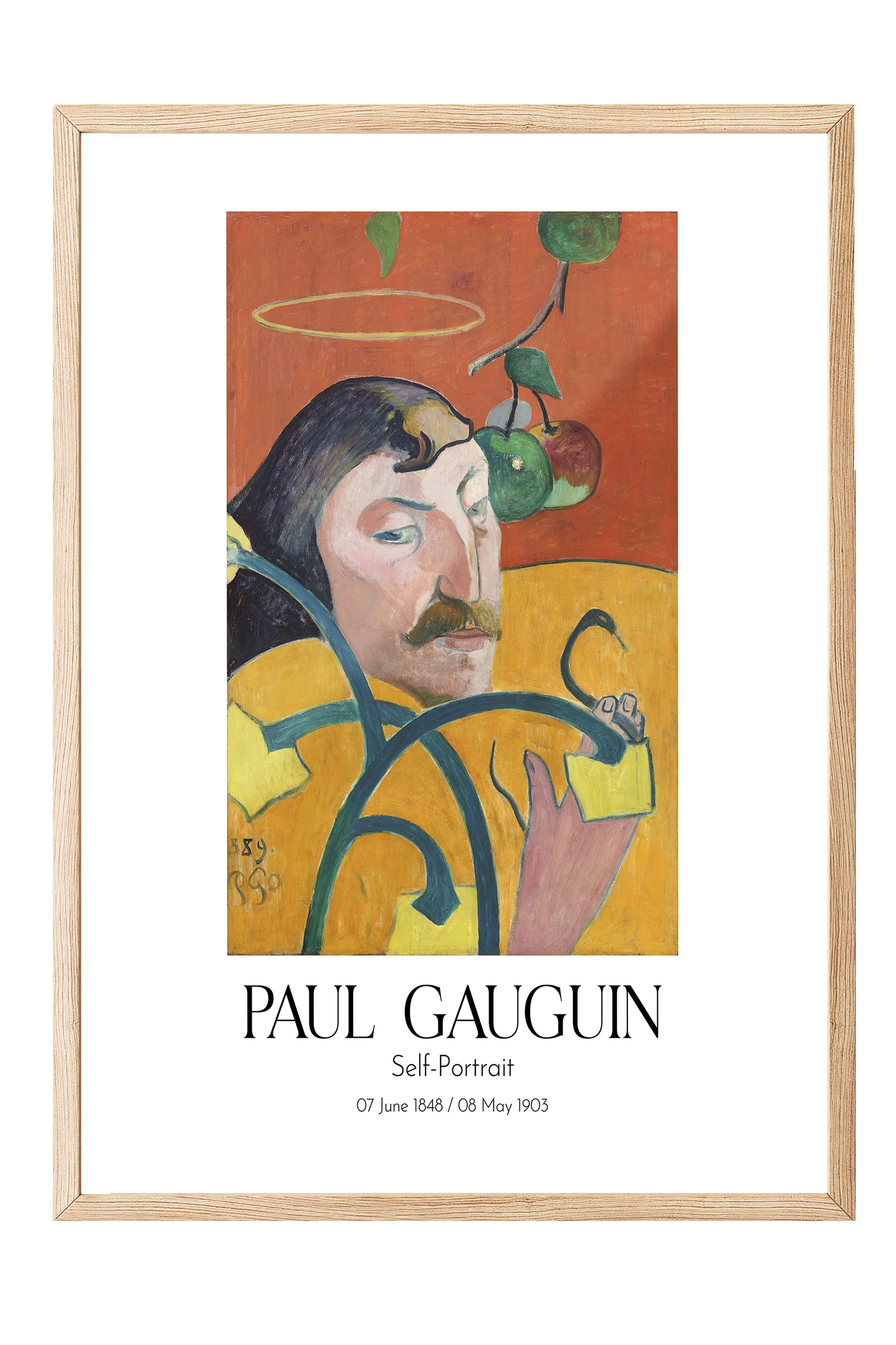 Paul Gauguin - Self-Portrait, Ahşap Çerçeveli Tablo, Sanat Serisi NO:110558