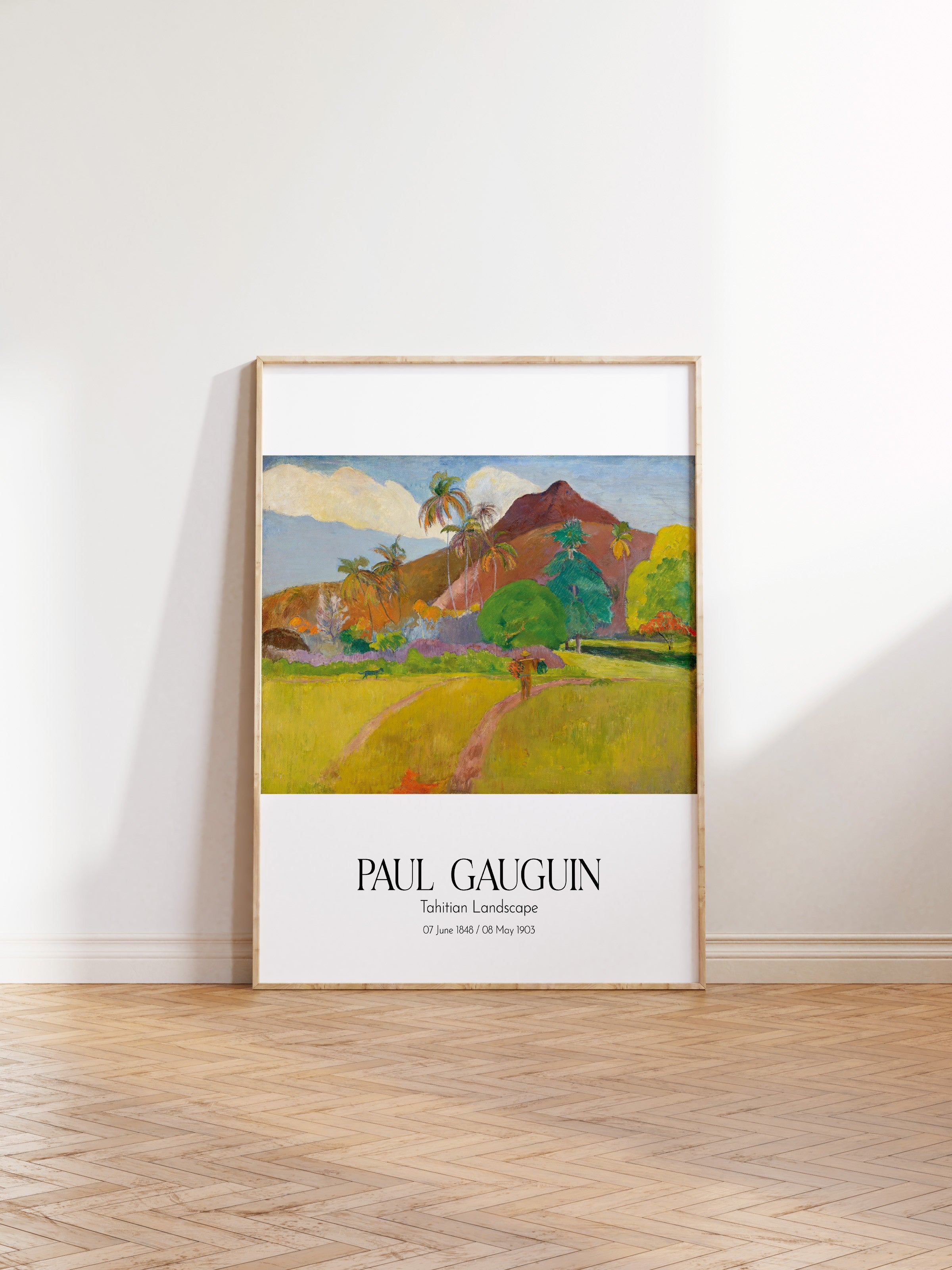 Paul Gauguin - Tahitian Landscape, Ahşap Çerçeveli Tablo, Sanat Serisi NO:110560