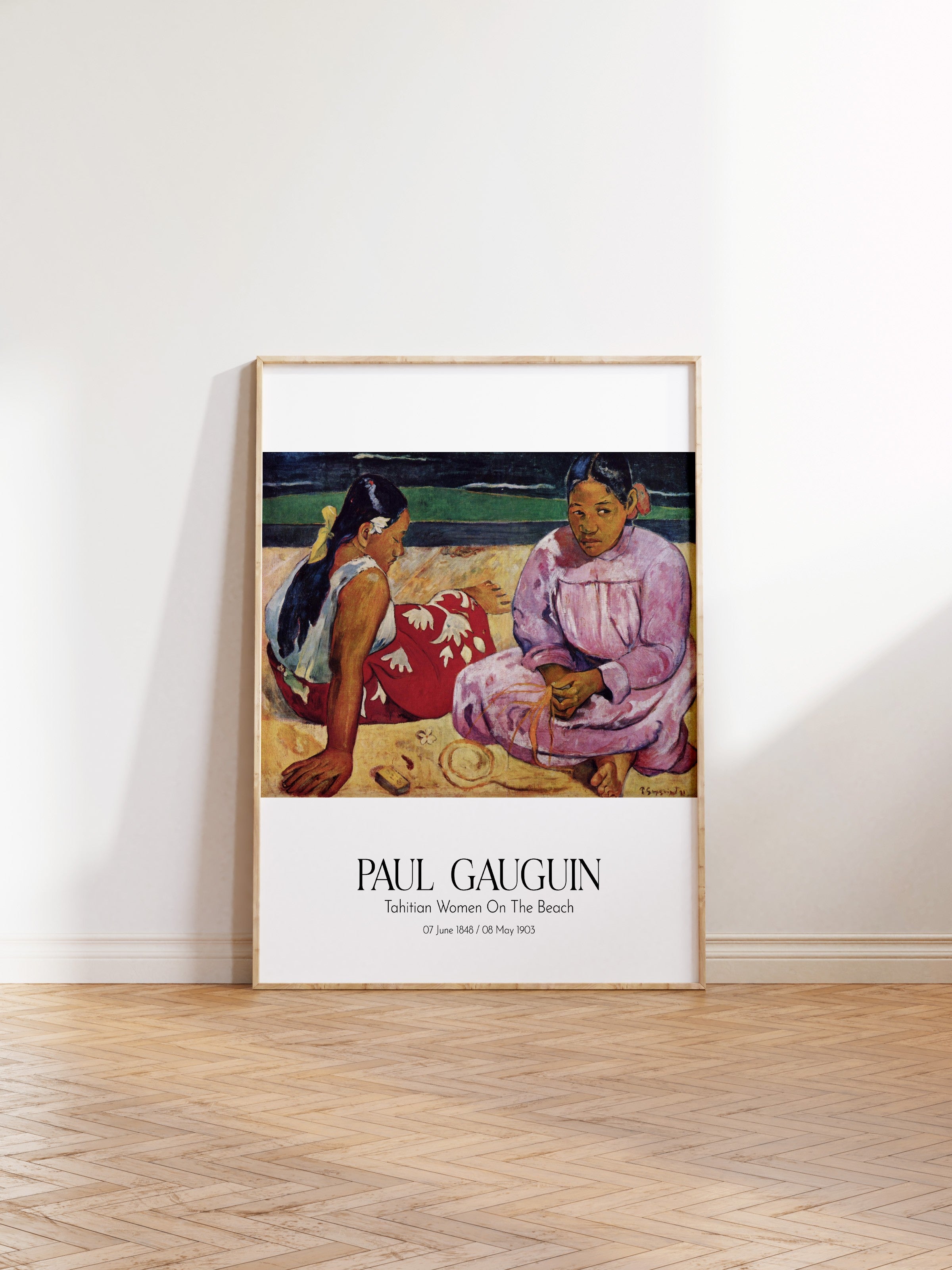 Paul Gauguin - Tahitian Women On The Beach, Ahşap Çerçeveli Tablo, Sanat Serisi NO:110577