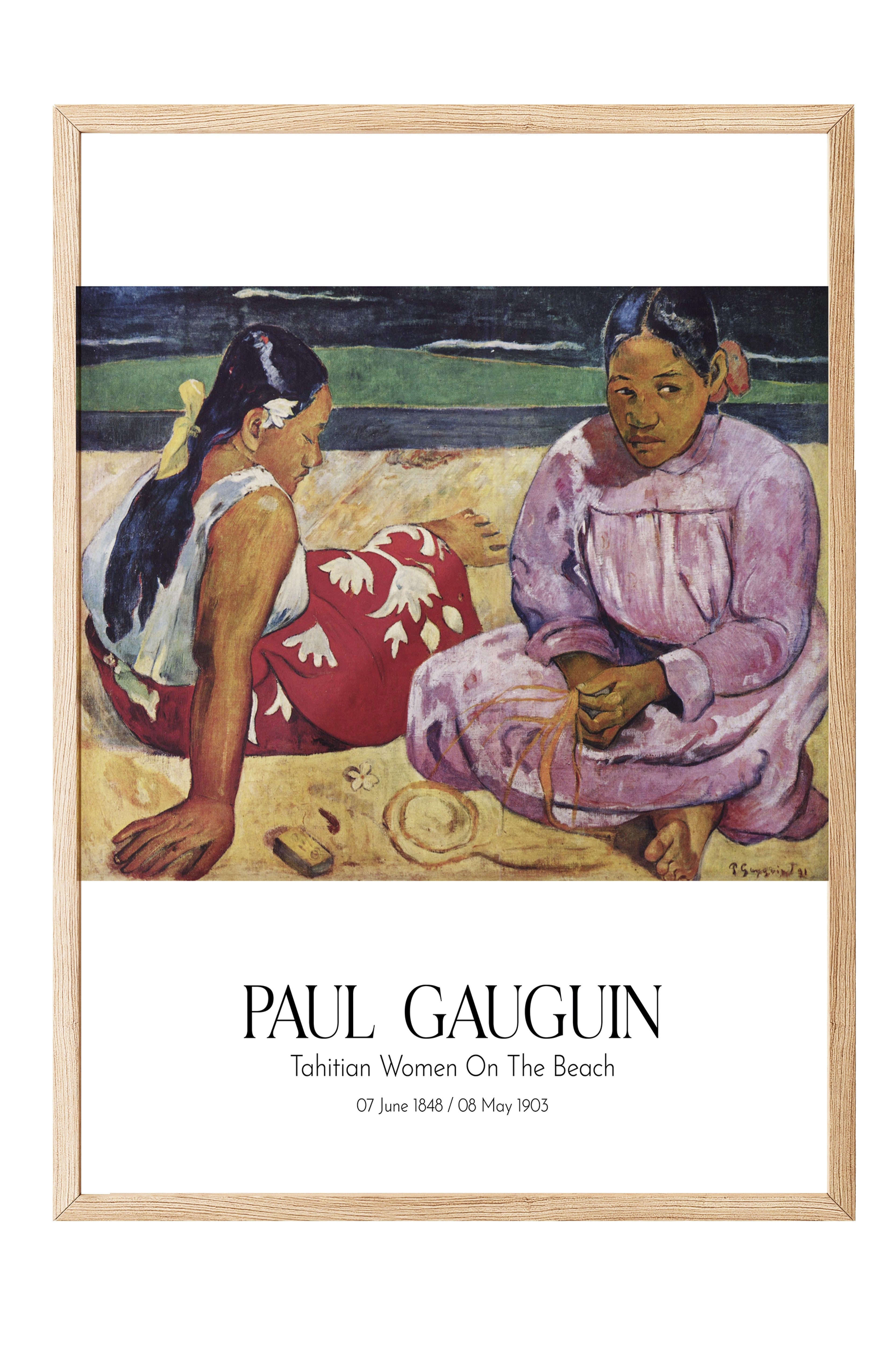 Paul Gauguin - Tahitian Women On The Beach, Ahşap Çerçeveli Tablo, Sanat Serisi NO:110577