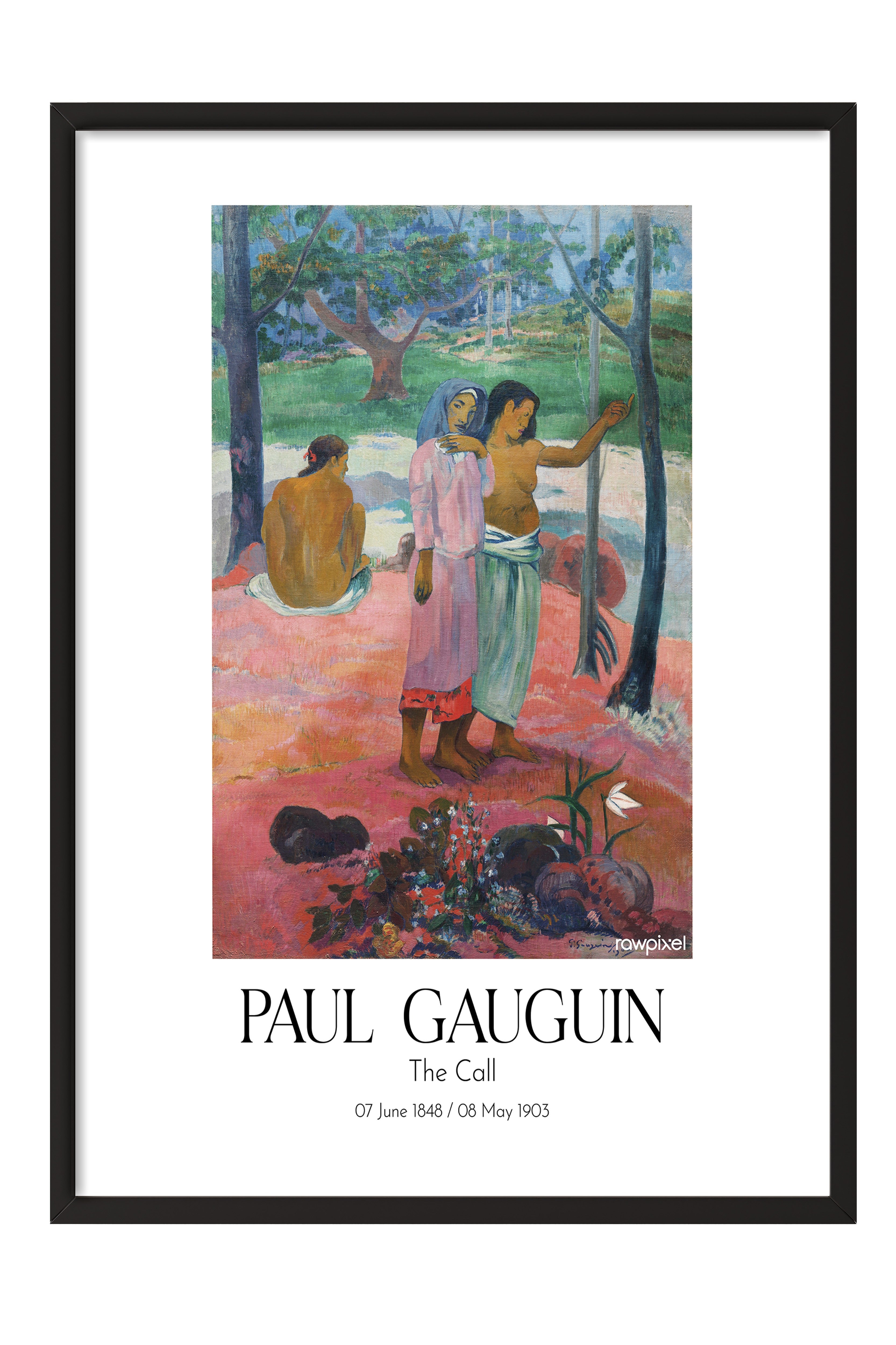 Paul Gauguin - The Call, Siyah Çerçeveli Tablo, Sanat Serisi NO:110562