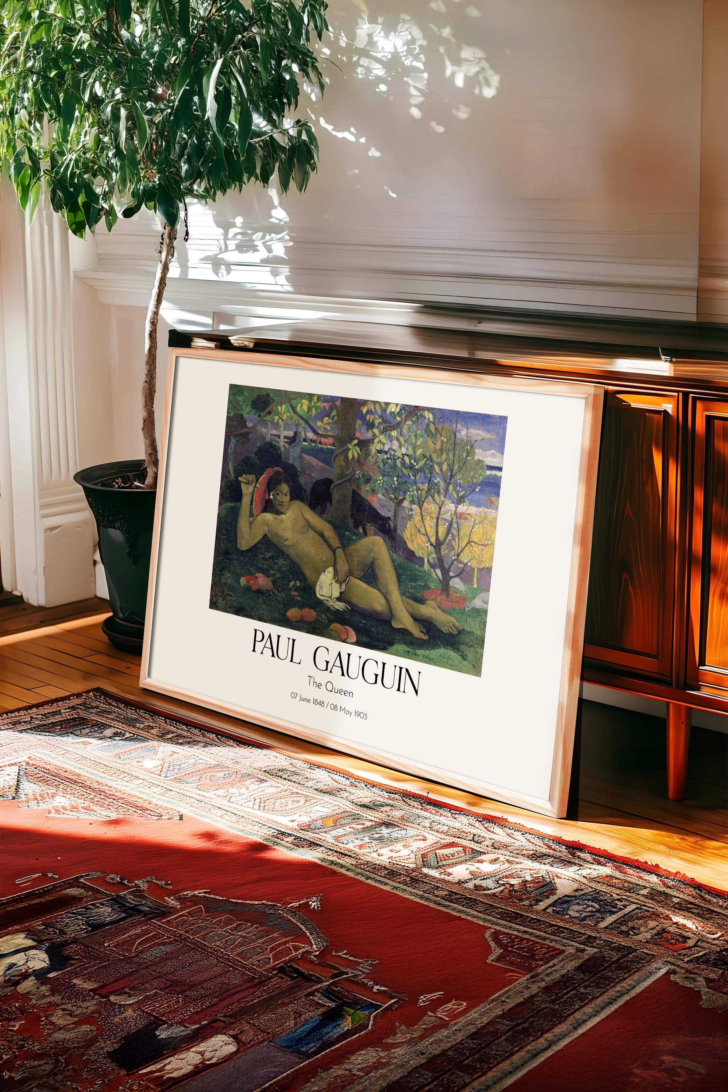 Paul Gauguin - The Queen, Ahşap Çerçeveli Tablo, Sanat Serisi NO:110585