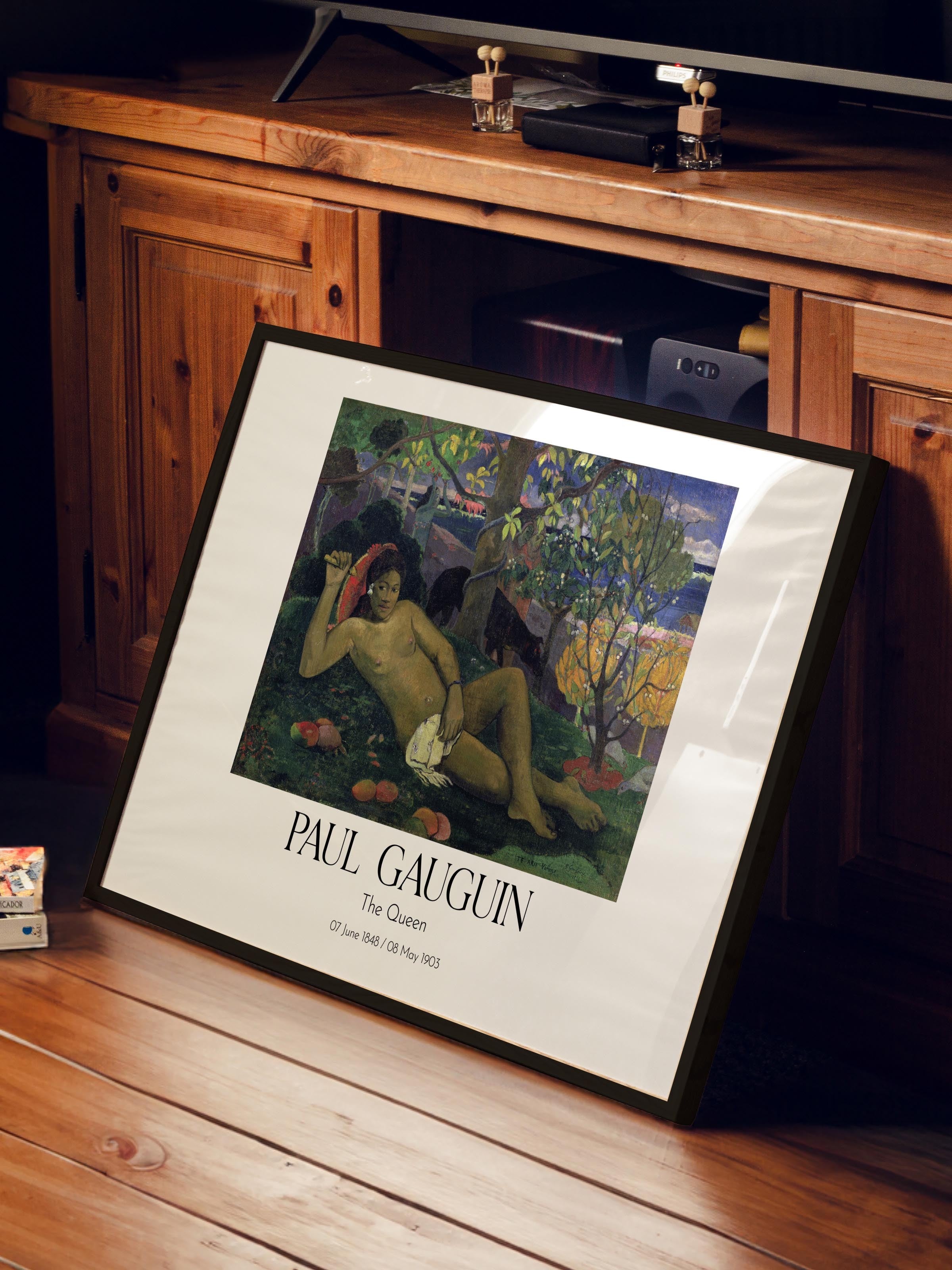 Paul Gauguin - The Queen, Siyah Çerçeveli Tablo, Sanat Serisi NO:110585