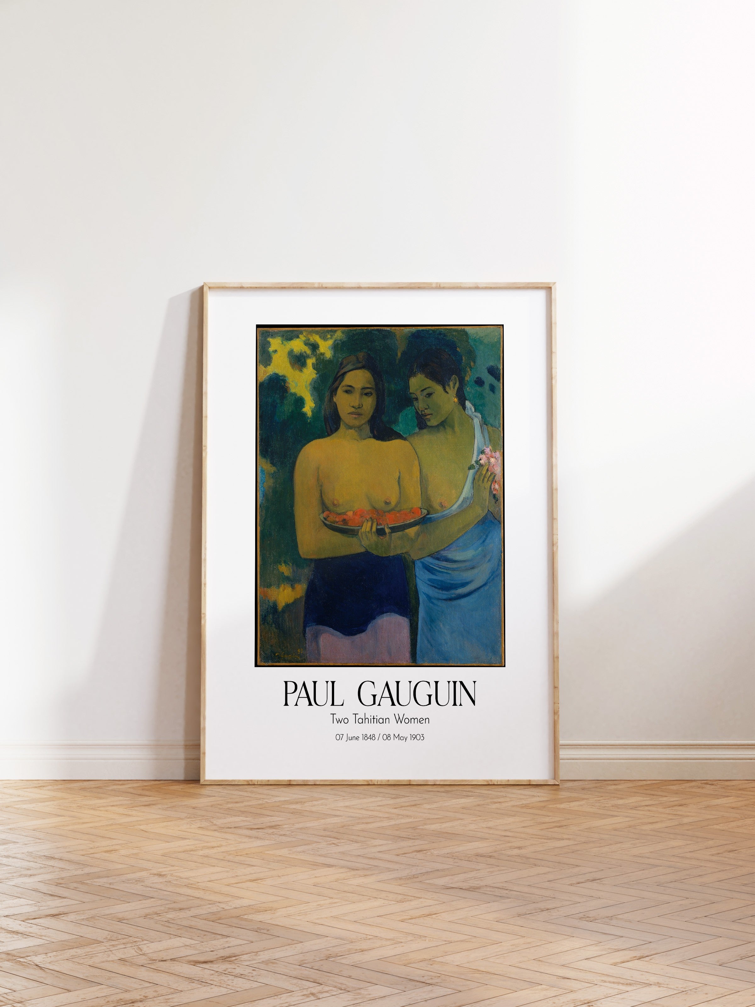 Paul Gauguin - Two Tahitian Women, Ahşap Çerçeveli Tablo, Sanat Serisi NO:110565