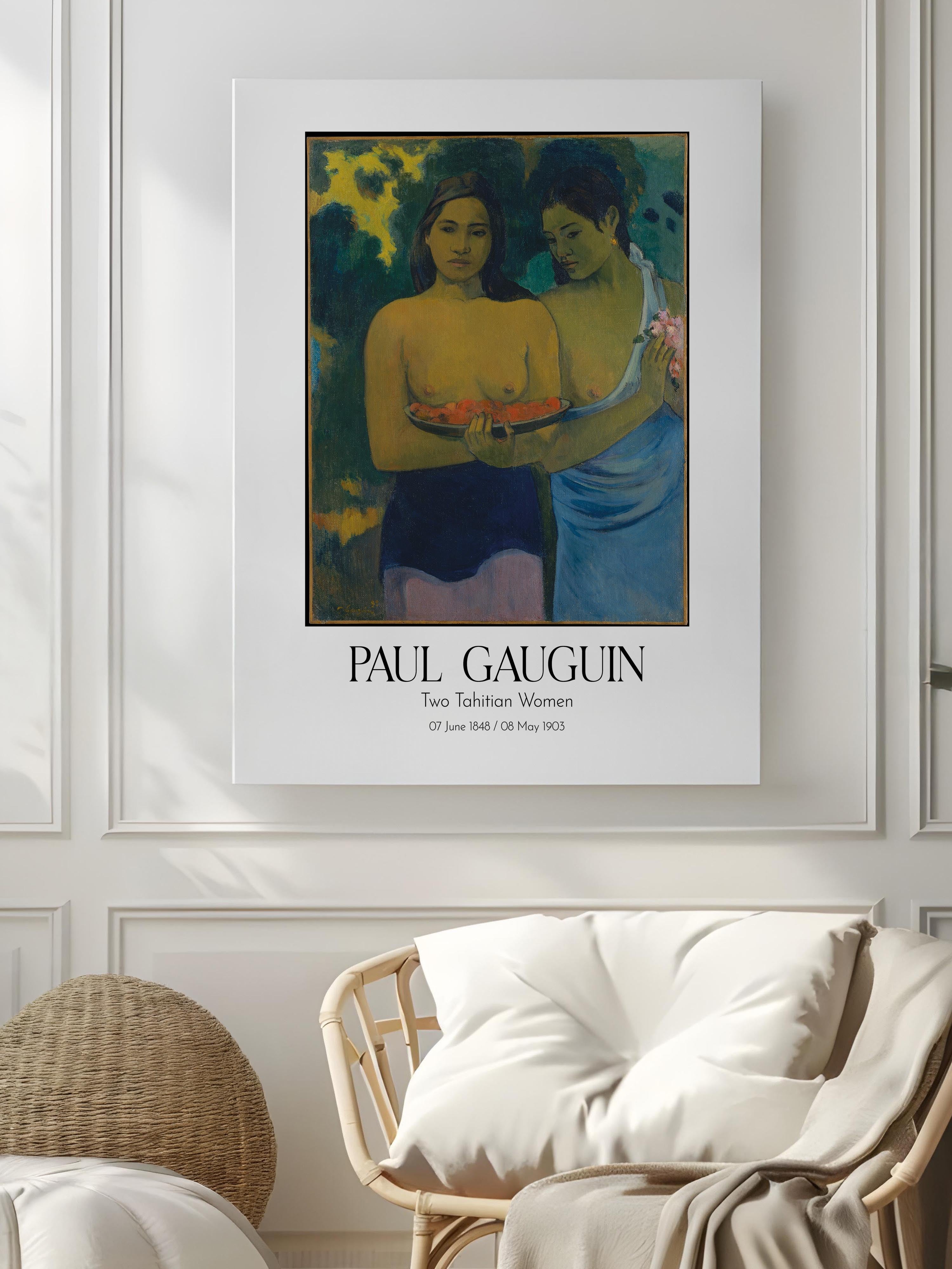Paul Gauguin - Two Tahitian Women, Kanvas Tablo, Sanat Serisi NO:110565