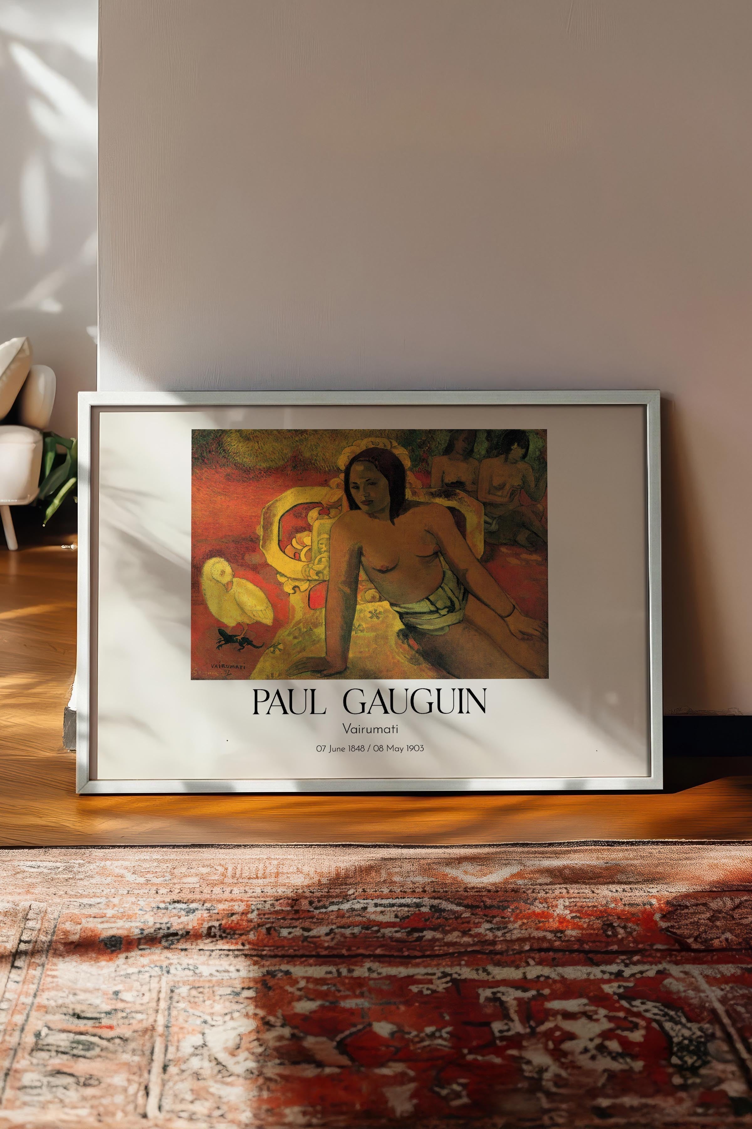 Paul Gauguin - Vairumati, Beyaz Çerçeveli Tablo, Sanat Serisi NO:110591