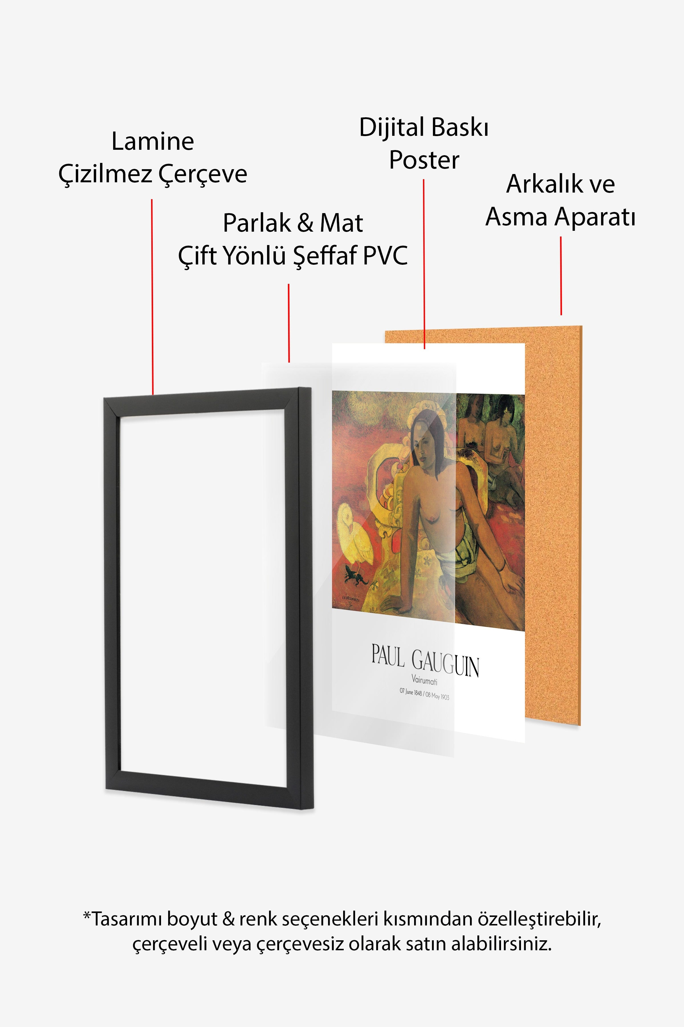 Paul Gauguin - Vairumati, Siyah Çerçeveli Tablo, Sanat Serisi NO:110579