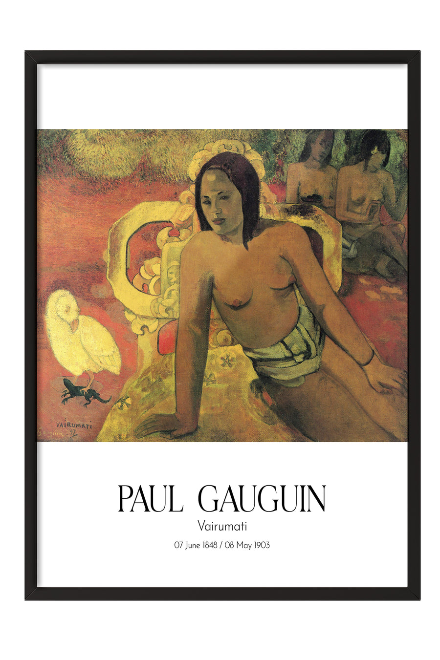 Paul Gauguin - Vairumati, Siyah Çerçeveli Tablo, Sanat Serisi NO:110579